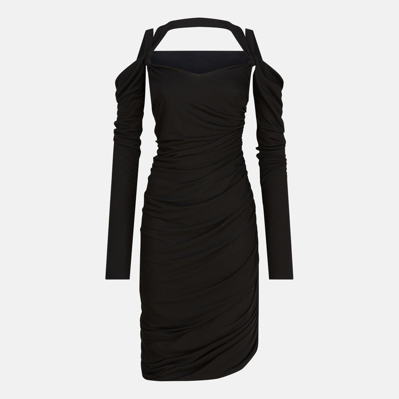 The Attico Black Midi Dress In Viscose Crãªpe Women THE ATTICO