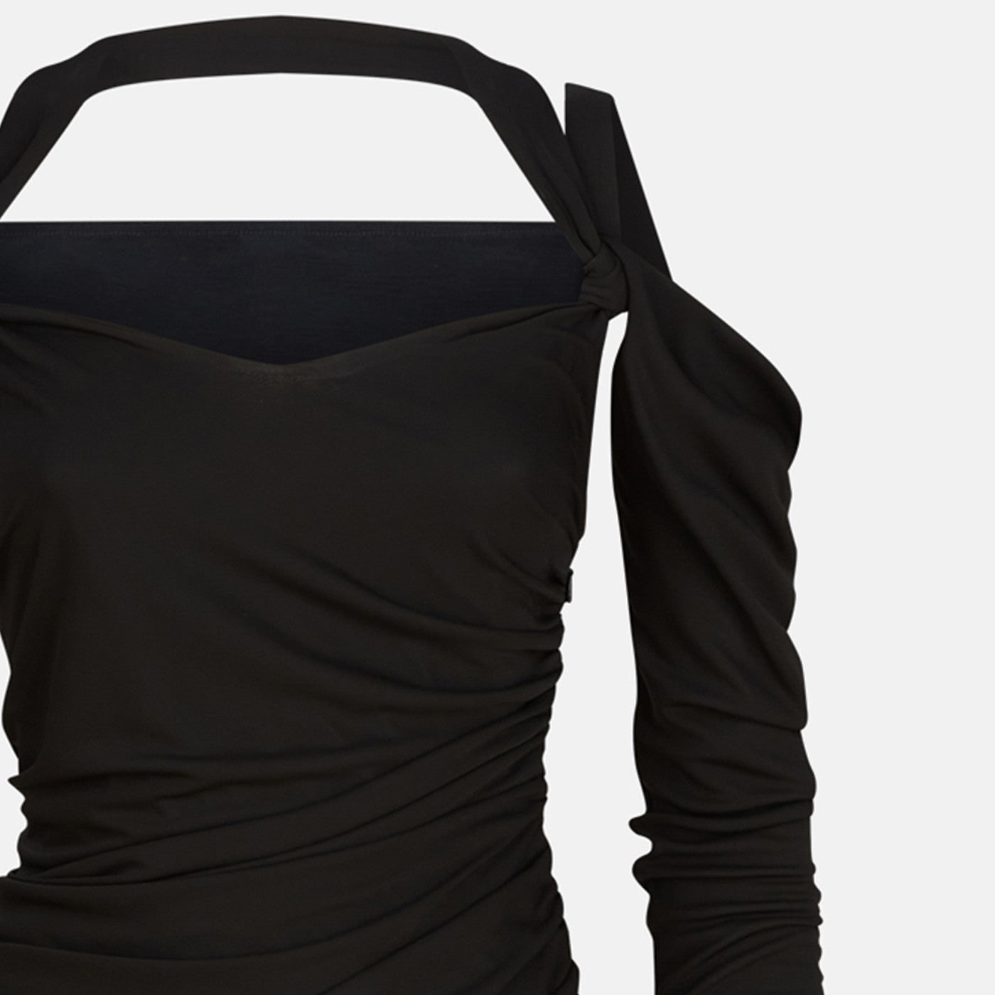 The Attico Black Midi Dress In Viscose Crãªpe Women THE ATTICO