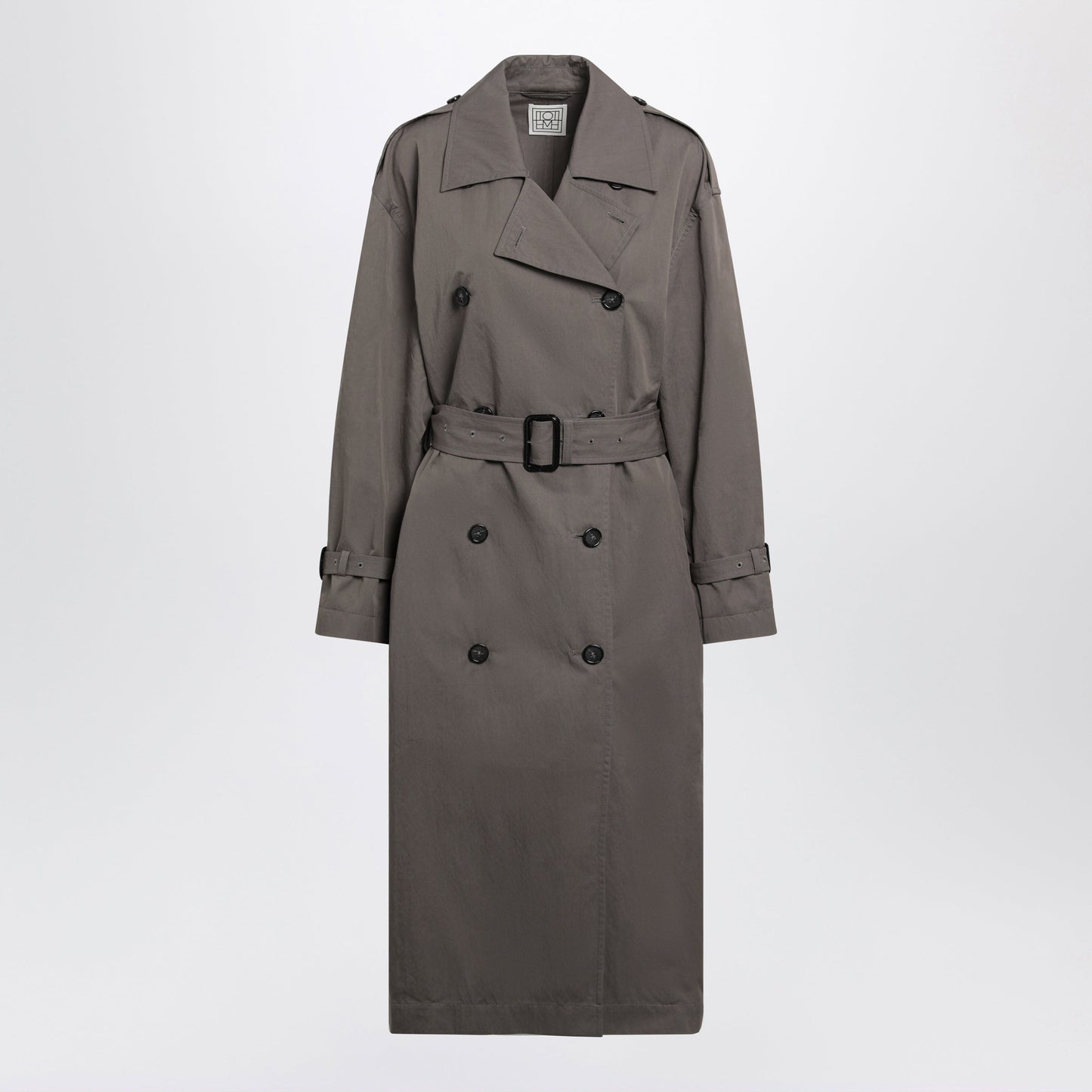 Toteme Taupe Double-Breasted Cotton-Blend Trench Coat Women TOTEME