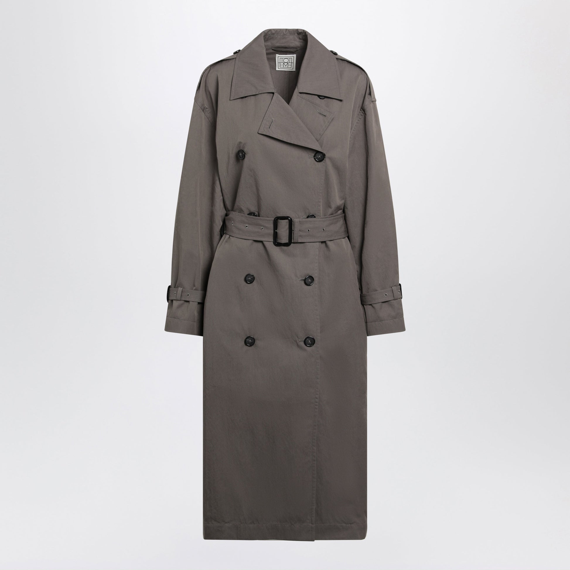 Toteme Taupe Double-Breasted Cotton-Blend Trench Coat Women TOTEME
