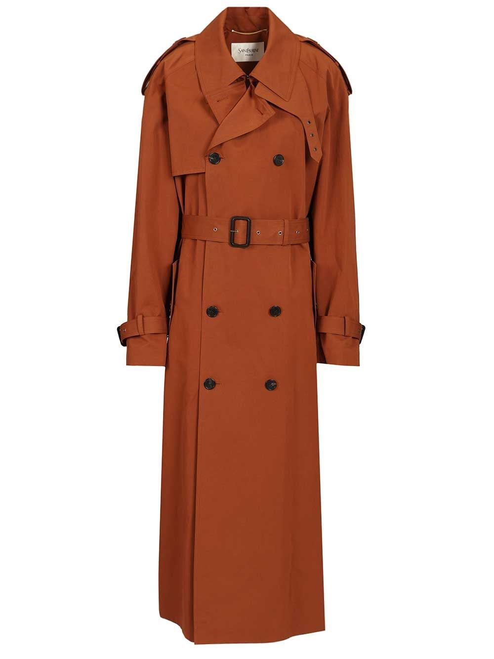 Saint Laurent Women Oversized Double-Breasted Trench Coat SAINT LAURENT
