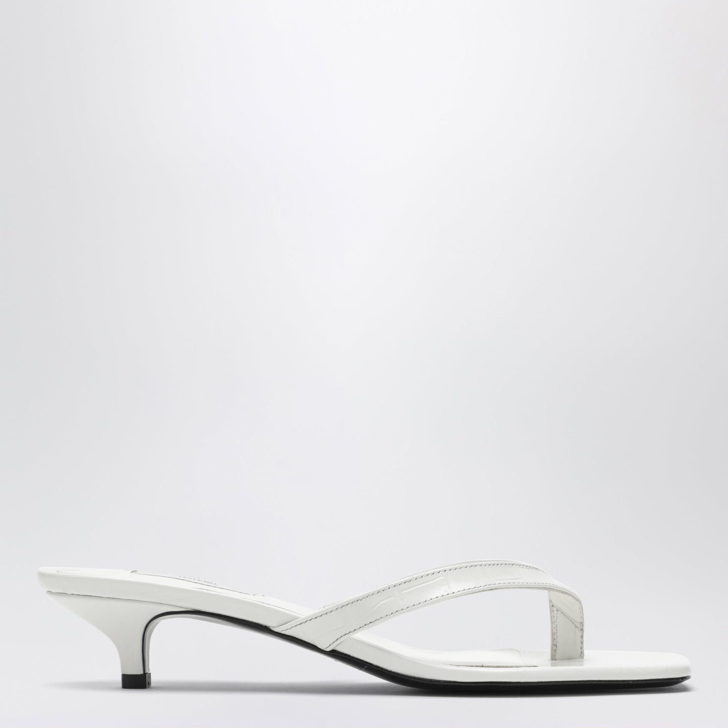 Toteme White Leather Heeled Thong Sandals Women TOTEME