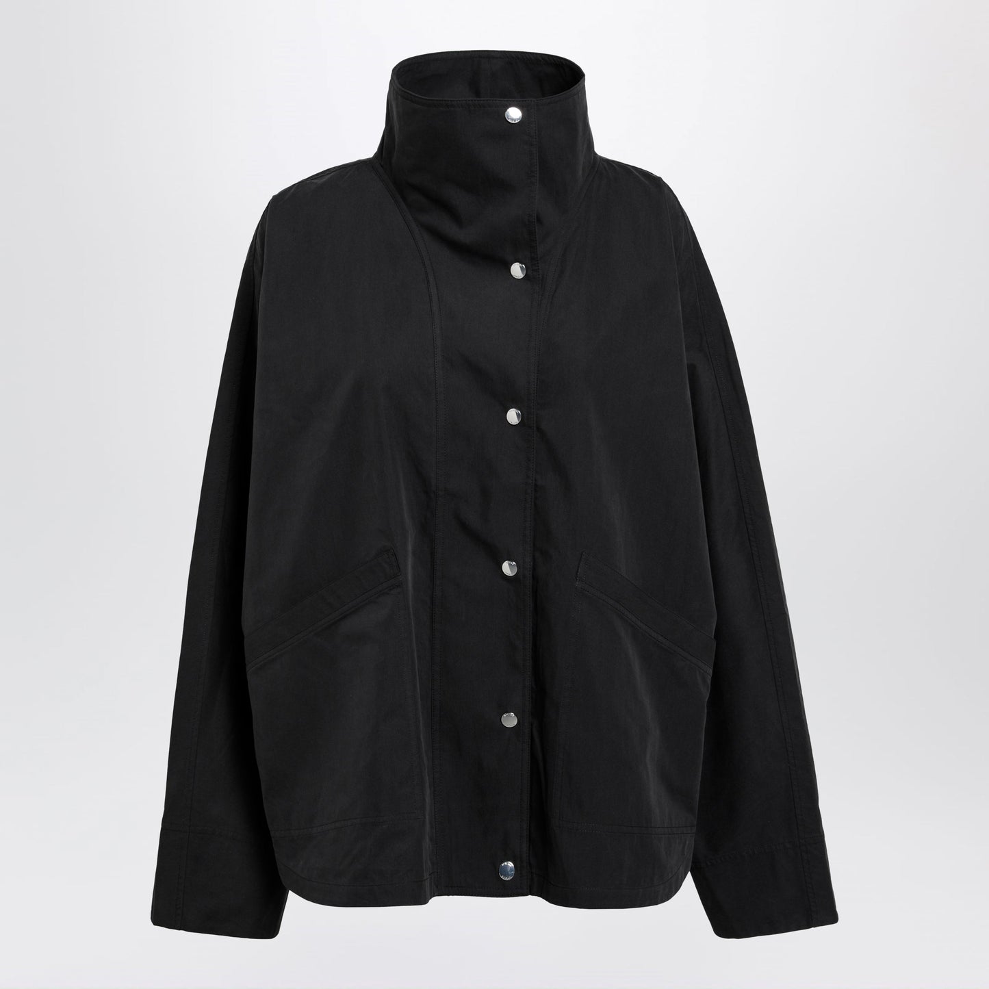 Toteme Black Cotton-Blend Windbreaker Jacket Women TOTEME