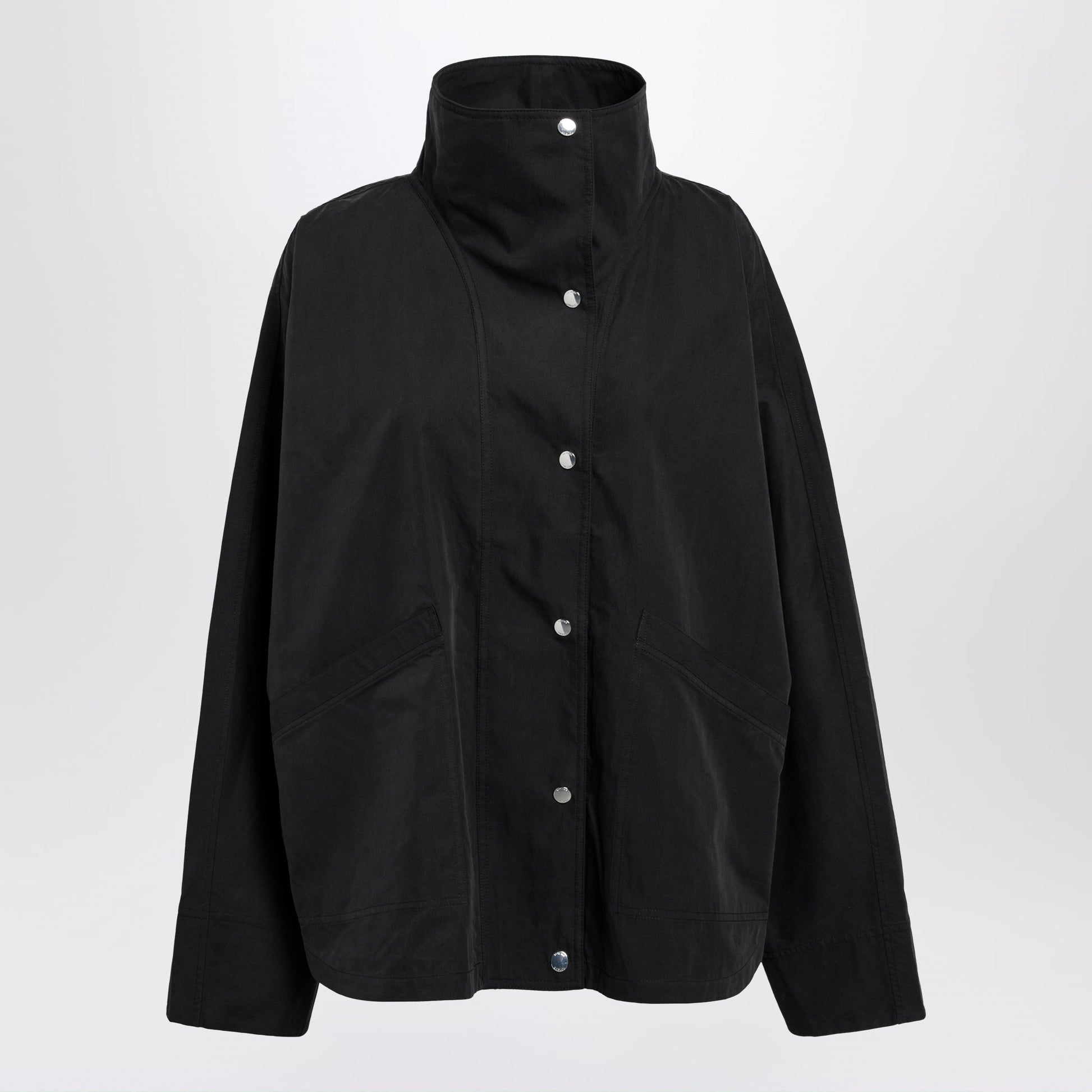 Toteme Black Cotton-Blend Windbreaker Jacket Women TOTEME