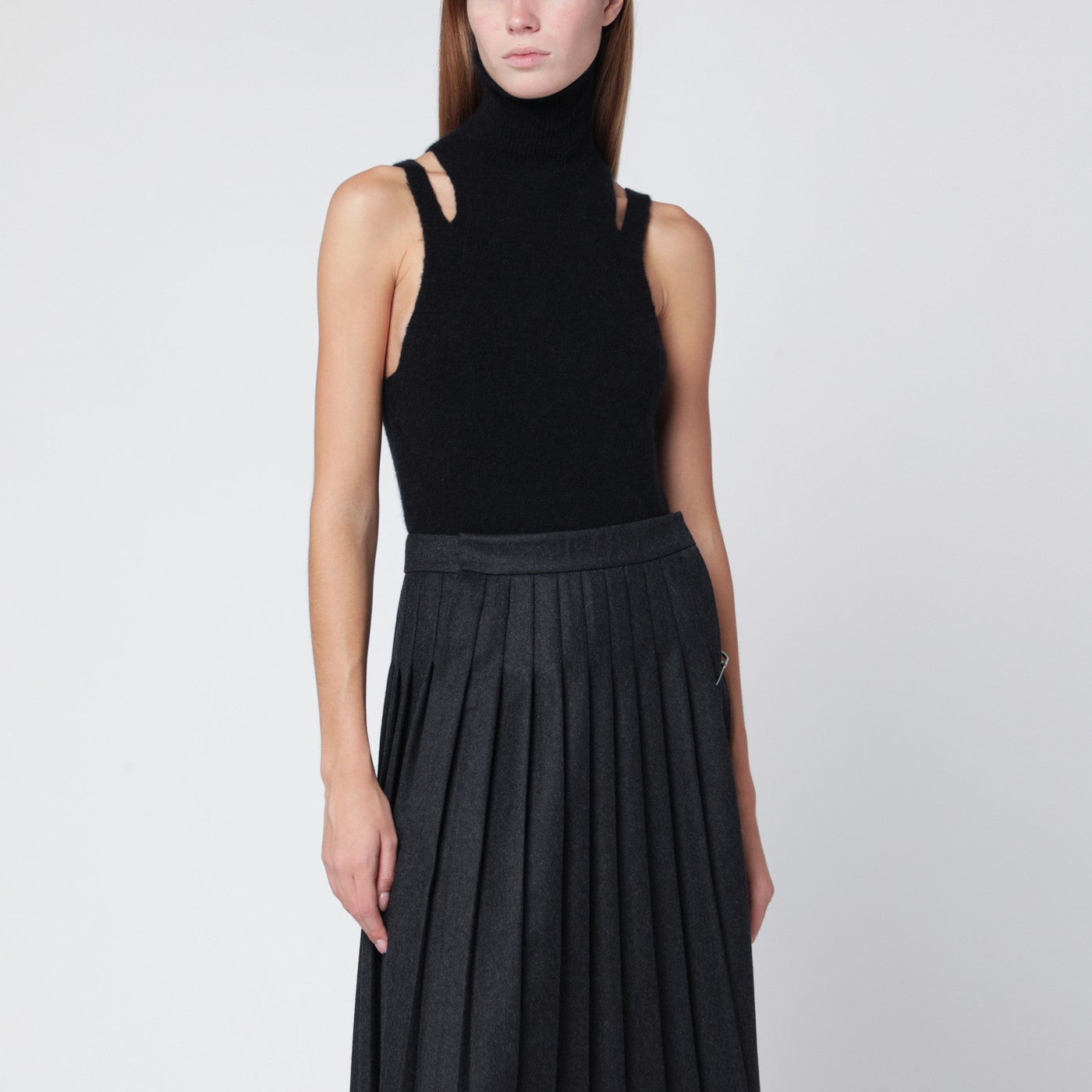 Roberto Collina Black Cashmere Blend Turtleneck Top Women Roberto Collina