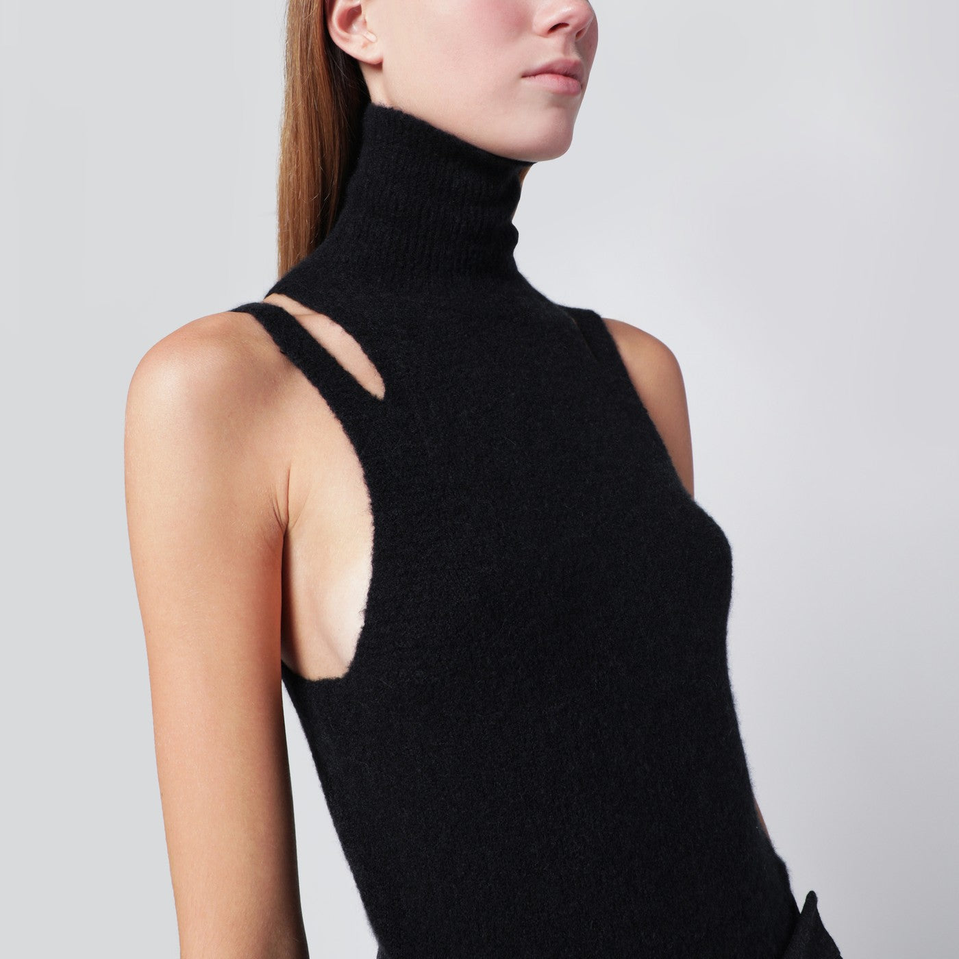 Roberto Collina Black Cashmere Blend Turtleneck Top Women Roberto Collina