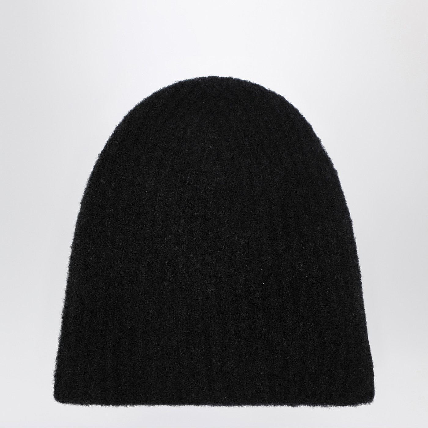 Roberto Collina Black Cashmere Ribbed Beanie Women Roberto Collina