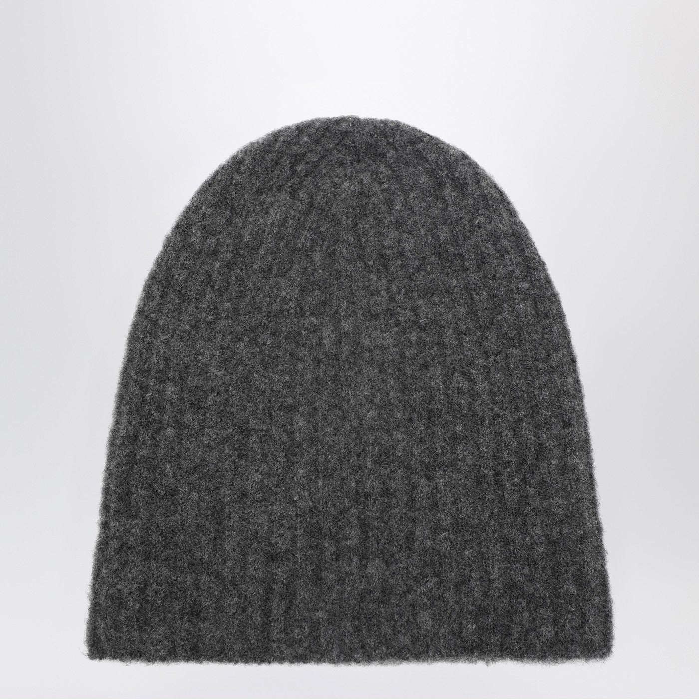 Roberto Collina Charcoal Cashmere Ribbed Beanie Women Roberto Collina
