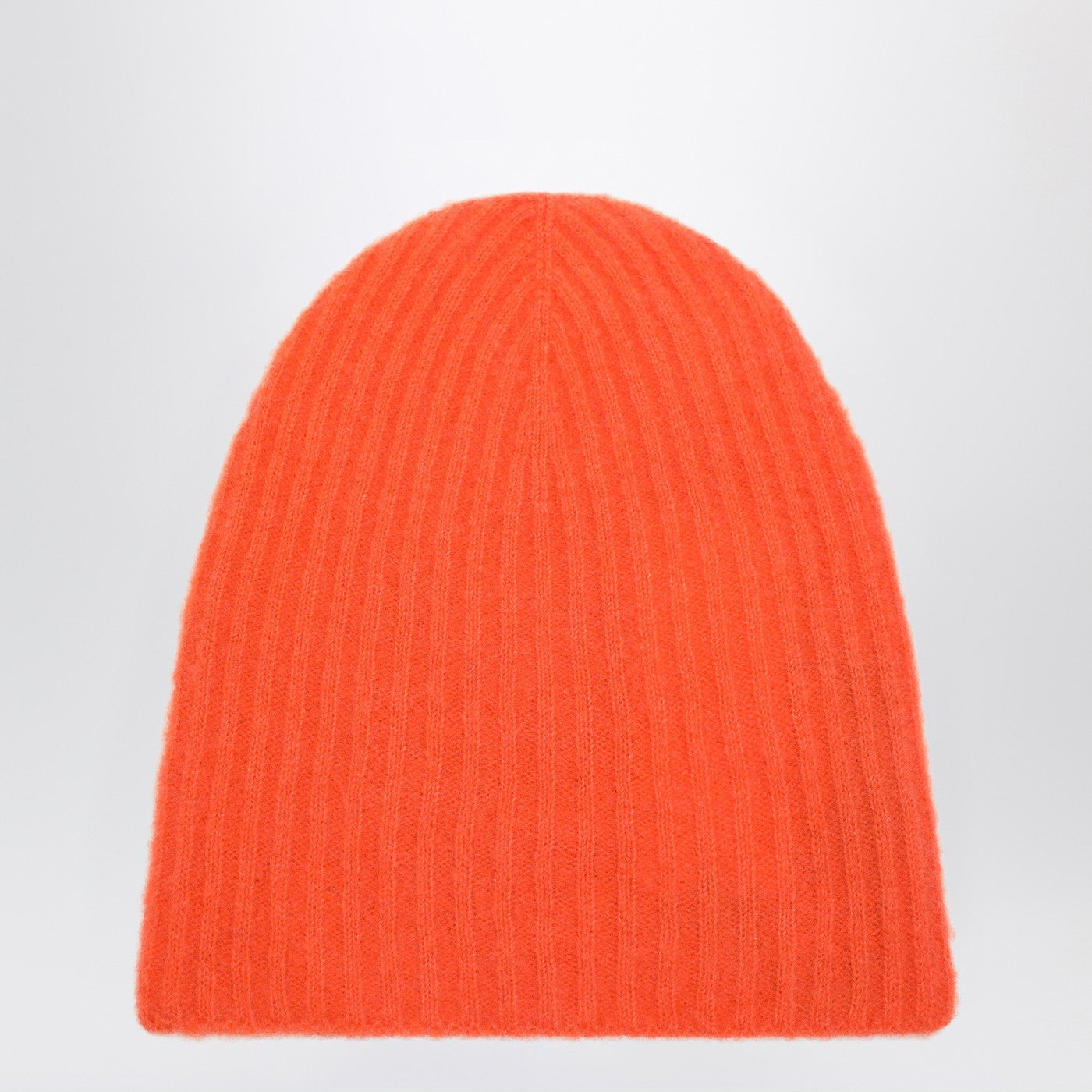 Roberto Collina Orange Cashmere Ribbed Beanie Women Roberto Collina