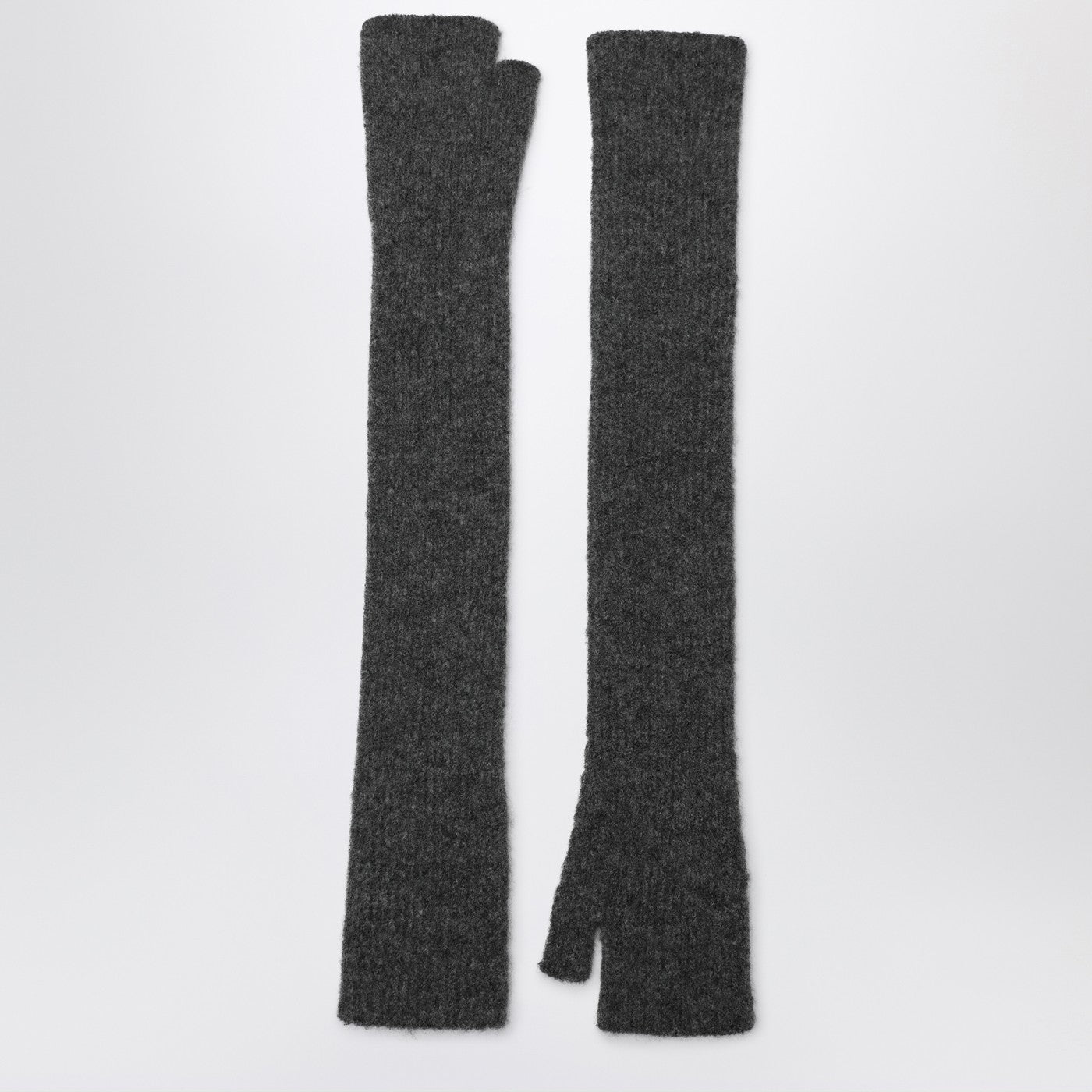 Roberto Collina Long Grey Gloves In Cashmere And Silk Blend Women Roberto Collina