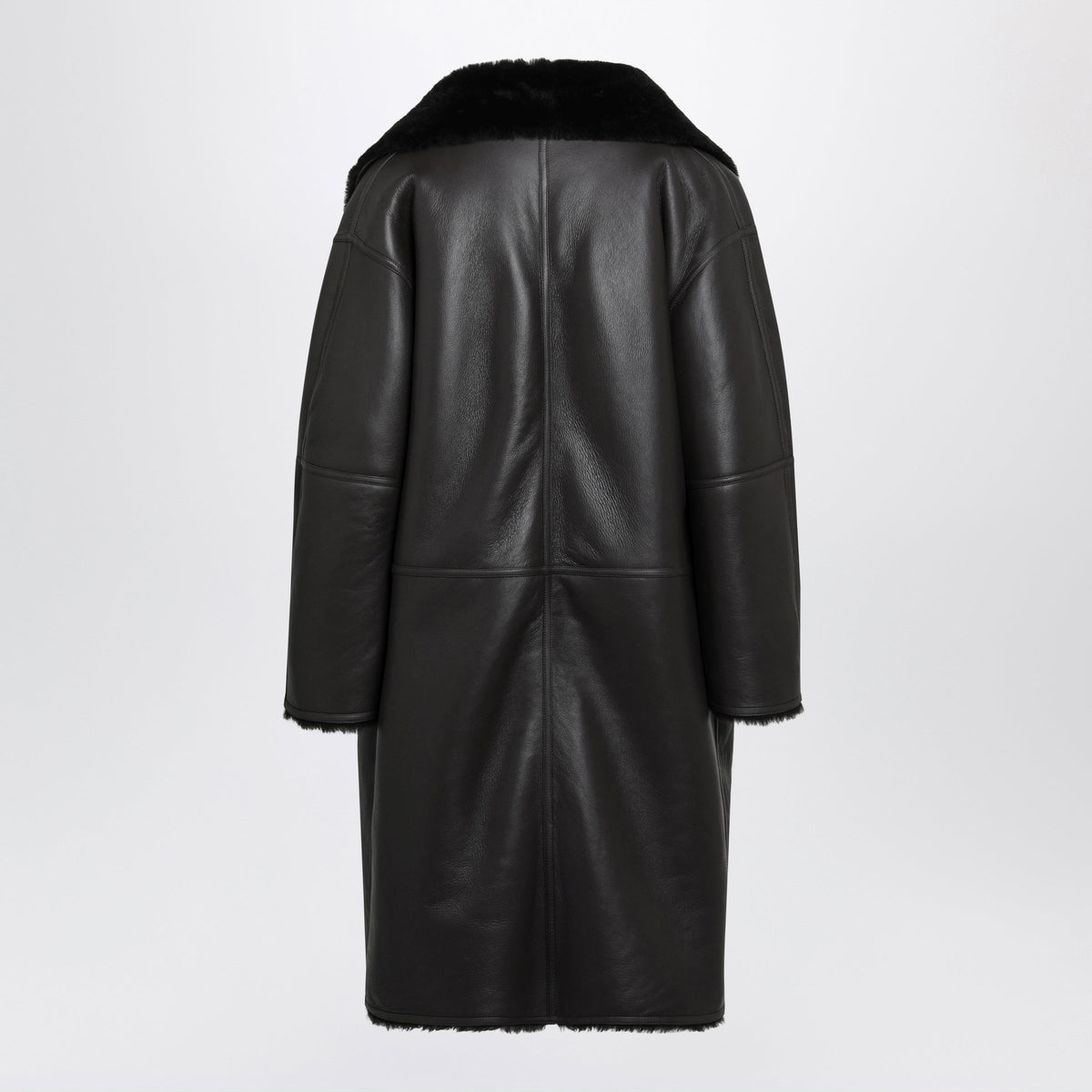 Toteme Oversized Dark Brown Sheepskin Coat Women TOTEME