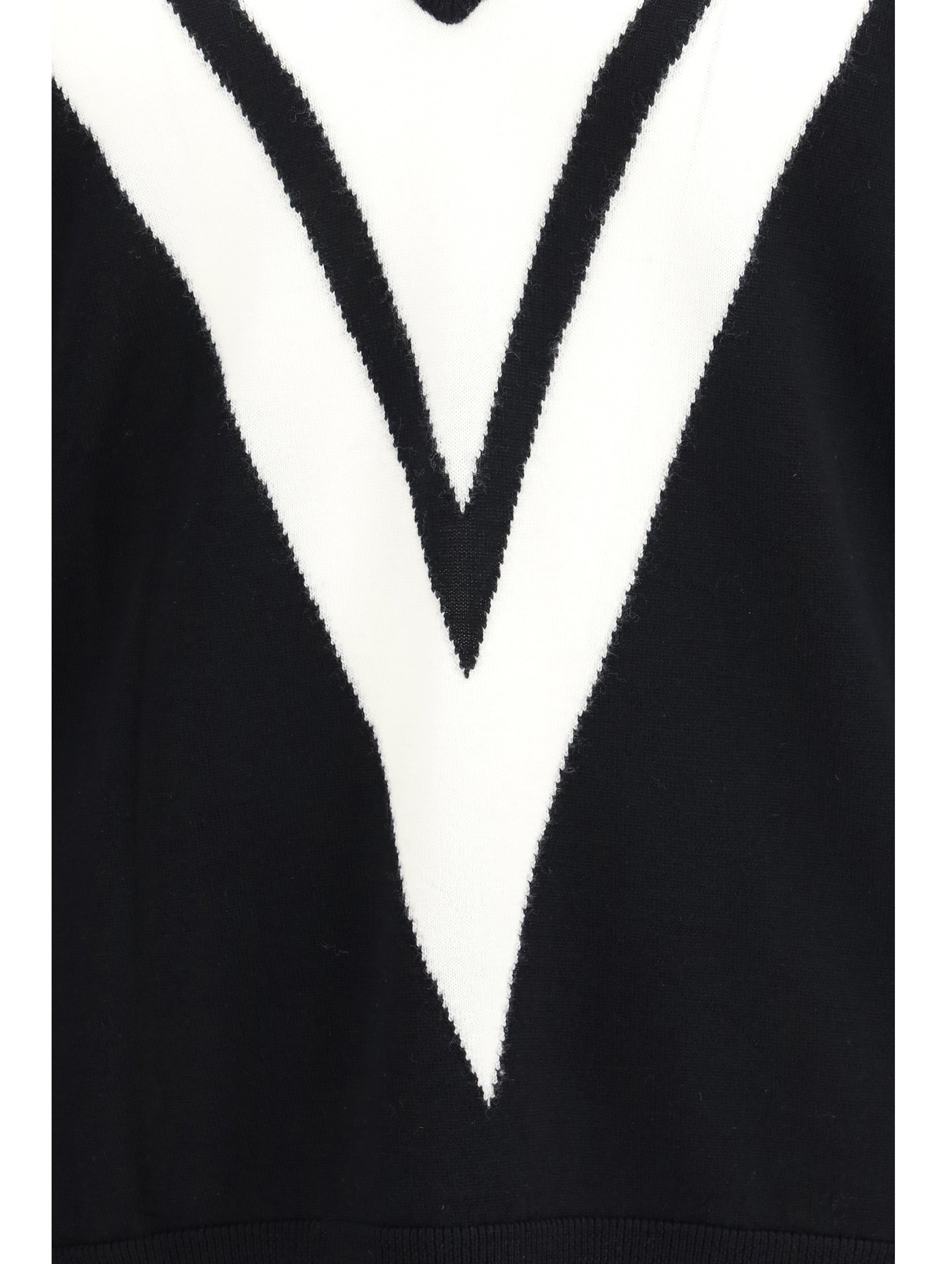 Valentino Men Sweater In Virgin Wool With Intarsia V Detail VALENTINO