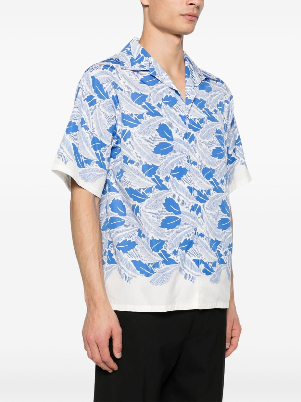 Prada Men Short-Sleeved Printed Cotton Shirt PRADA