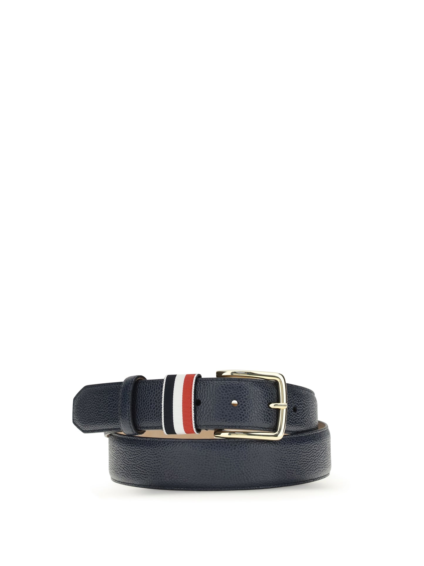 Thom Browne Men Hammered Leather Belt THOM BROWNE