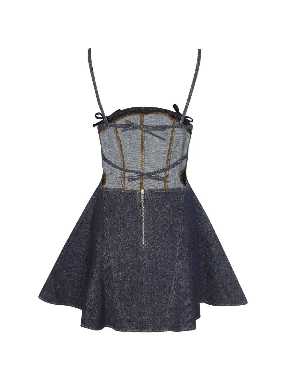 Self-Portrait Women Denim Bow Mini Dress SELF-PORTRAIT