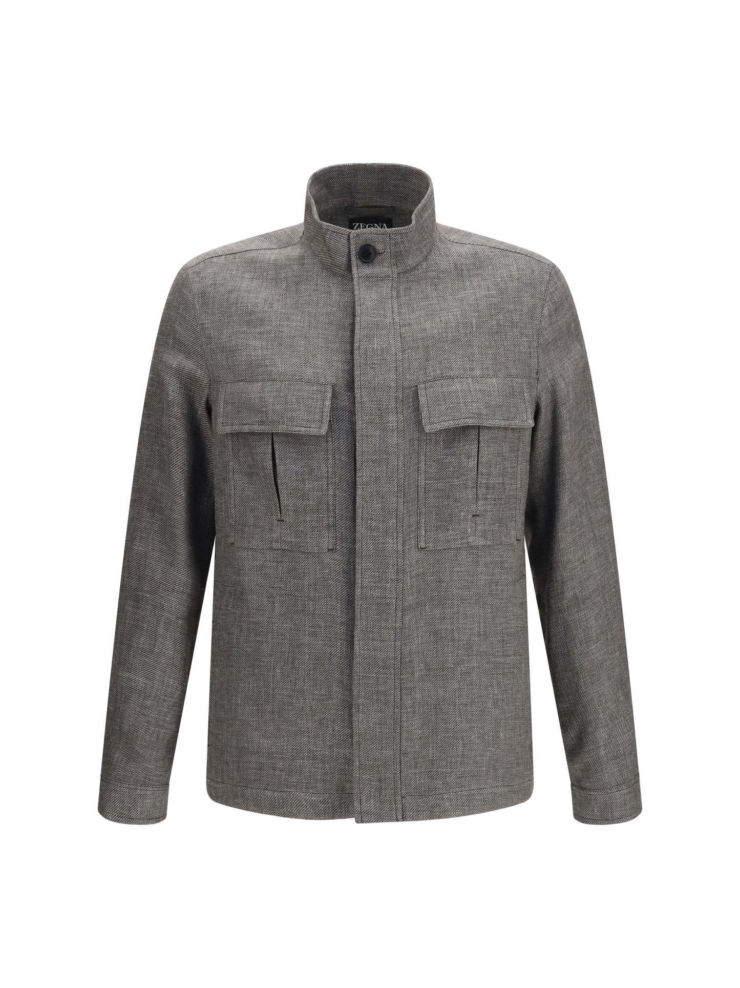 Zegna Men High-Collar Shirt Jacket ZEGNA