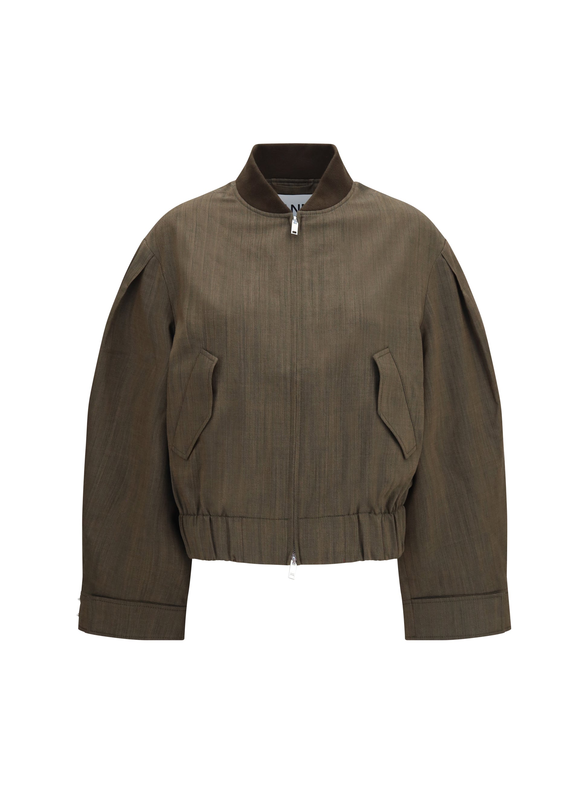 Ganni Women Lightweight Wool Bomber Jacket GANNI