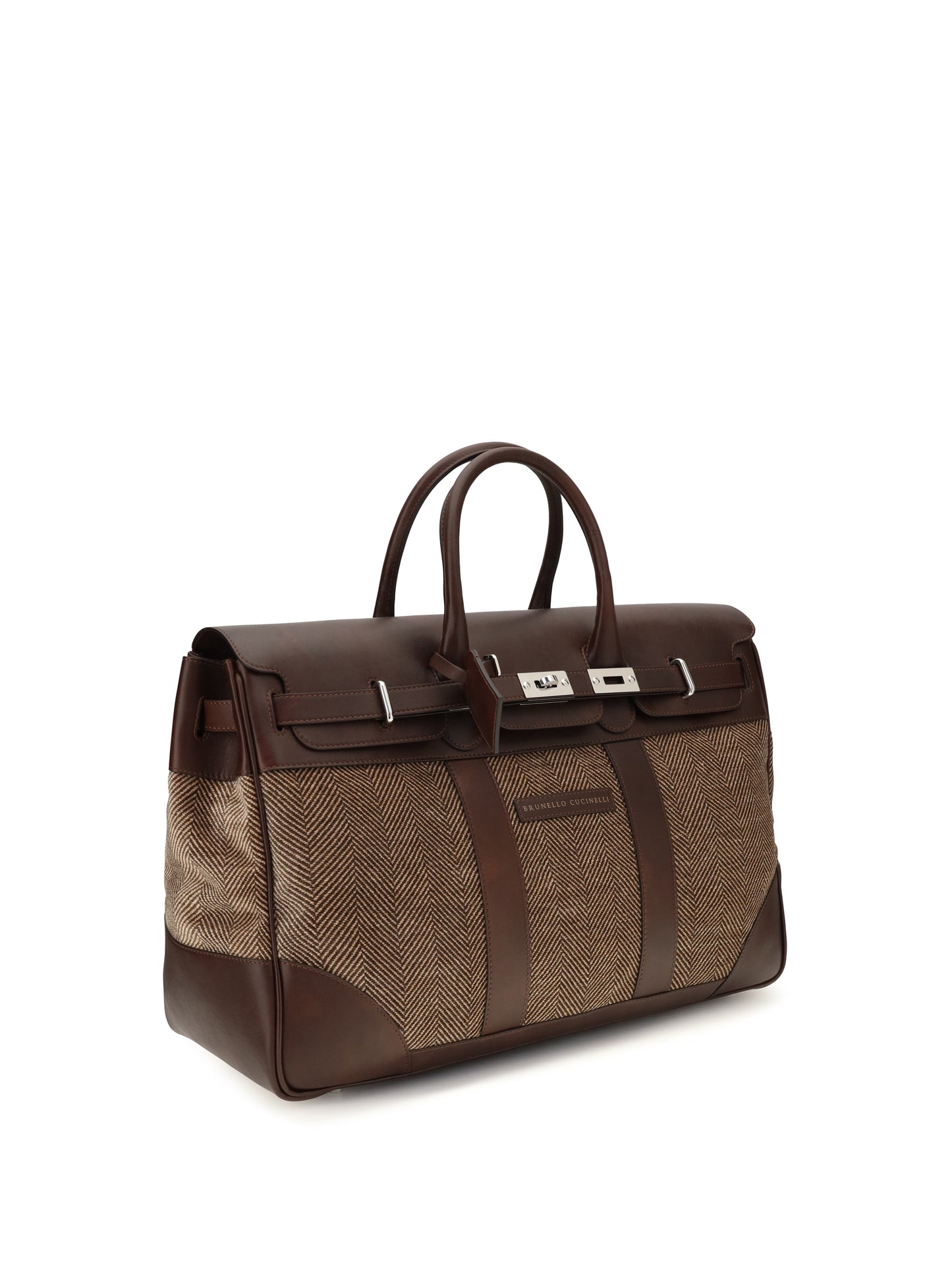 Brunello Cucinelli Men Travel Bag In Leather And Fabric BRUNELLO CUCINELLI