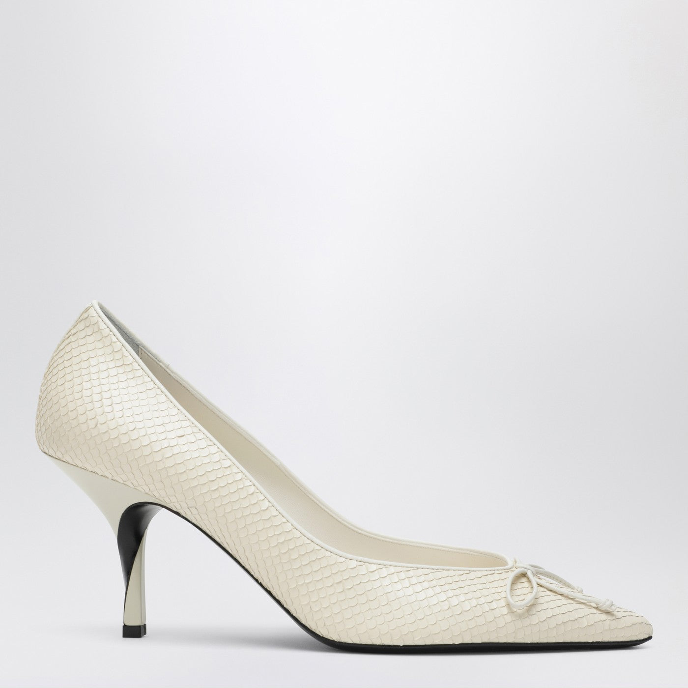 Jacquemus Ivory Python-Effect Embossed Leather Tourni Decollete Women JACQUEMUS