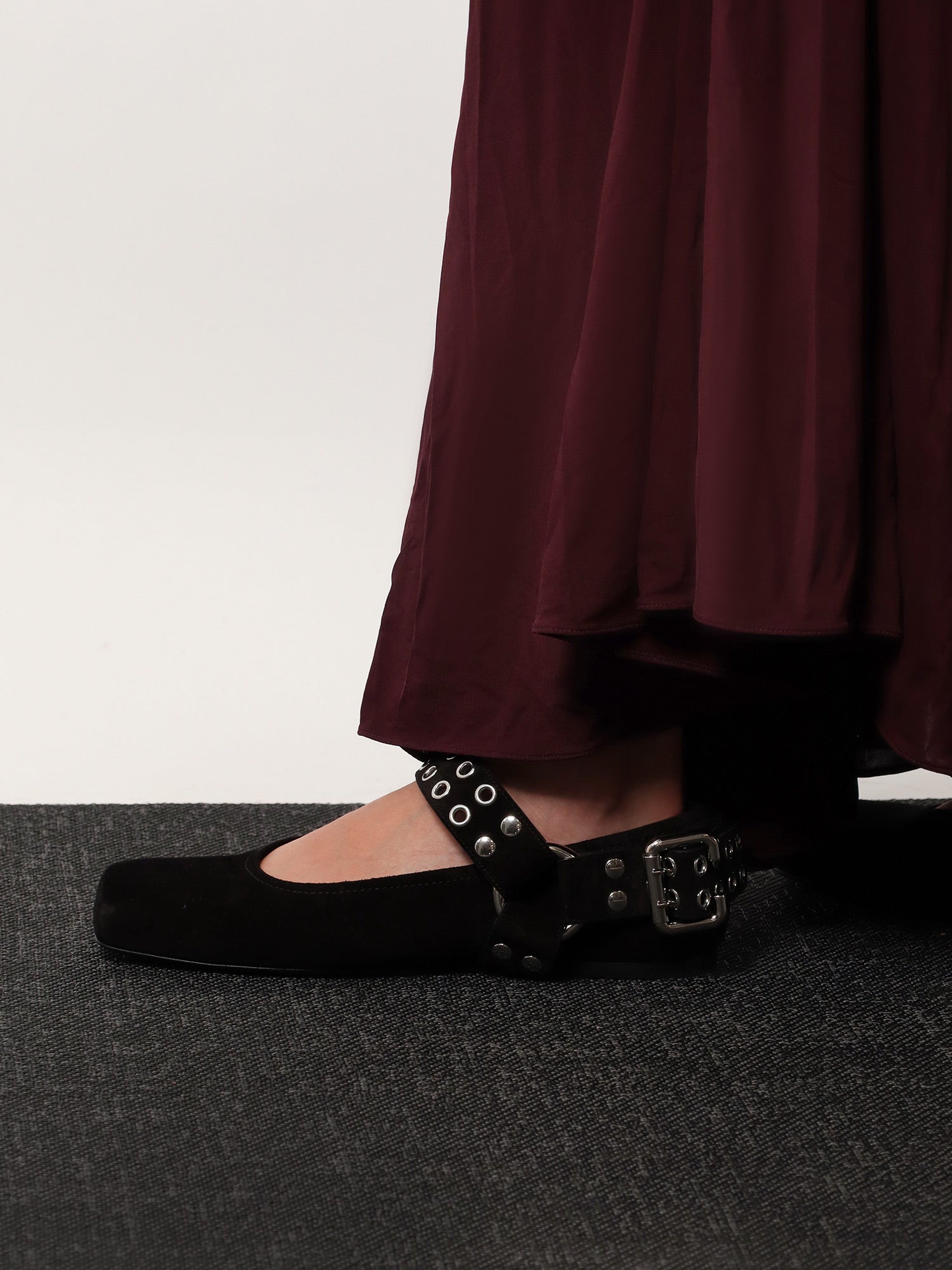 Alaia Women Suede Biker Flat Ballerinas ALAIA