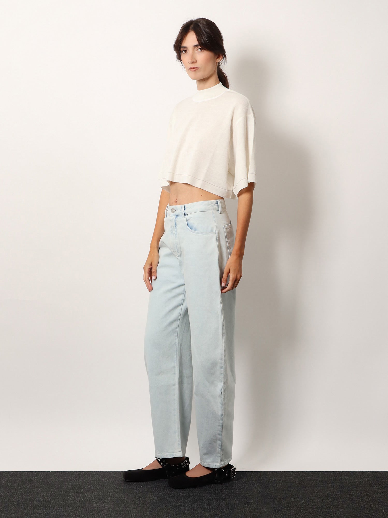 Alaia Women Cropped Cotton Blend Top ALAIA