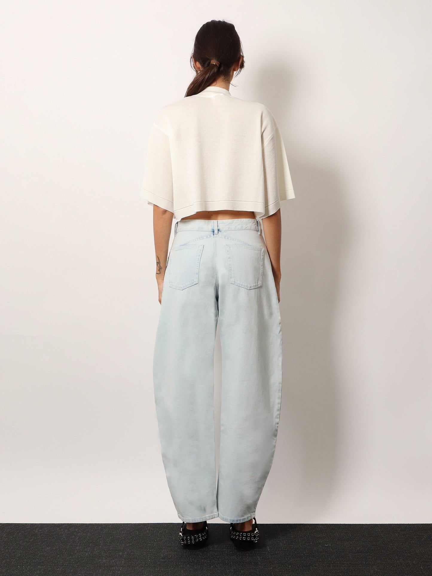 Alaia Women Cropped Cotton Blend Top ALAIA
