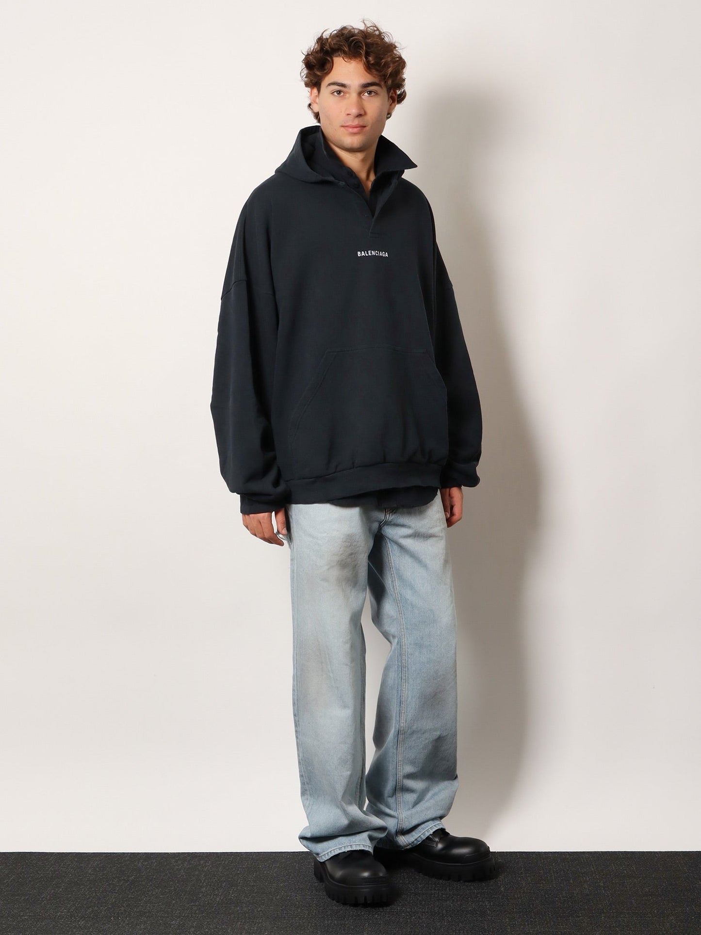 Balenciaga Men Cotton Hooded Sweatshirt BALENCIAGA