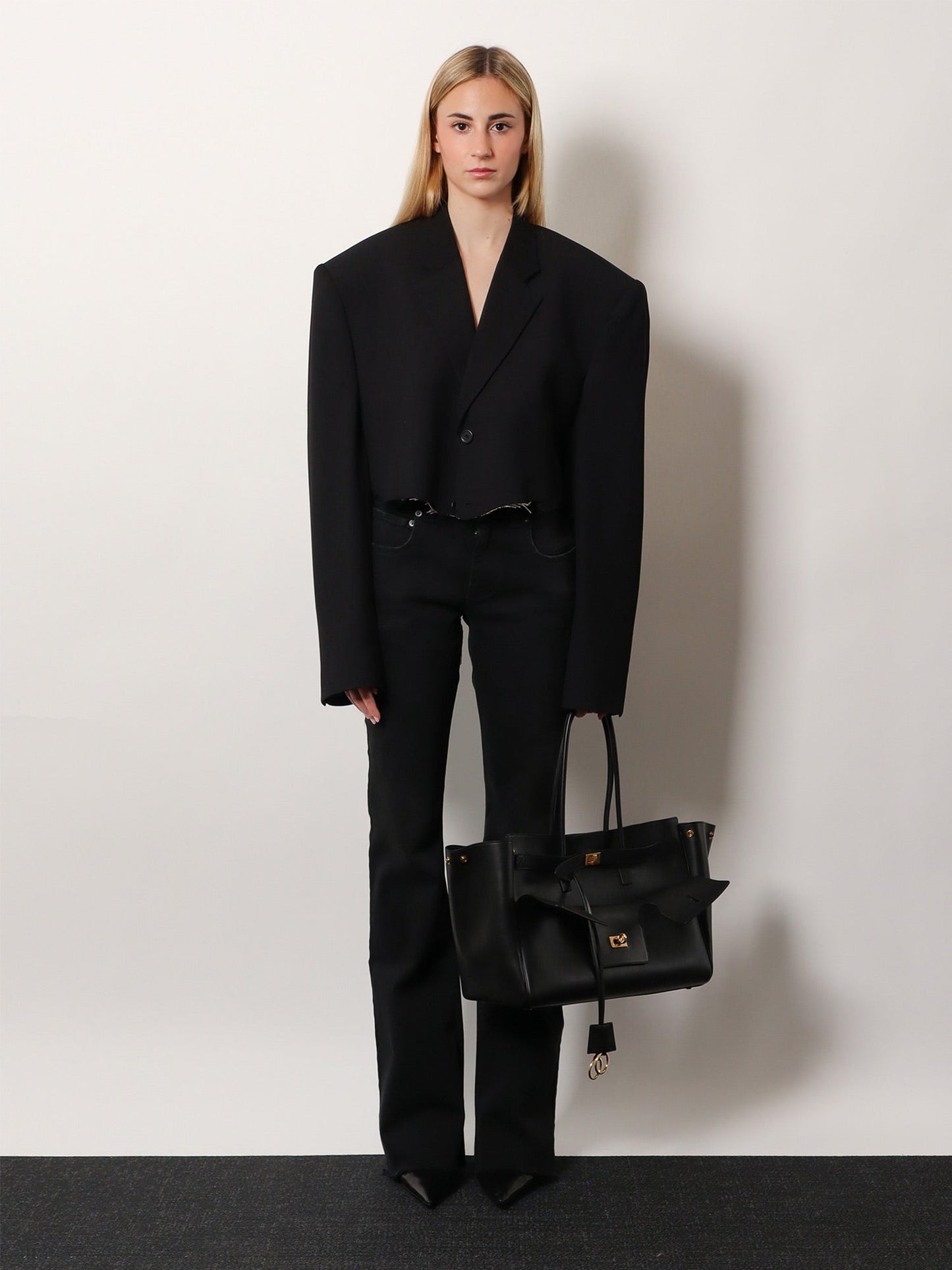 Balenciaga Women Denim Trousers With Frayed Edges BALENCIAGA