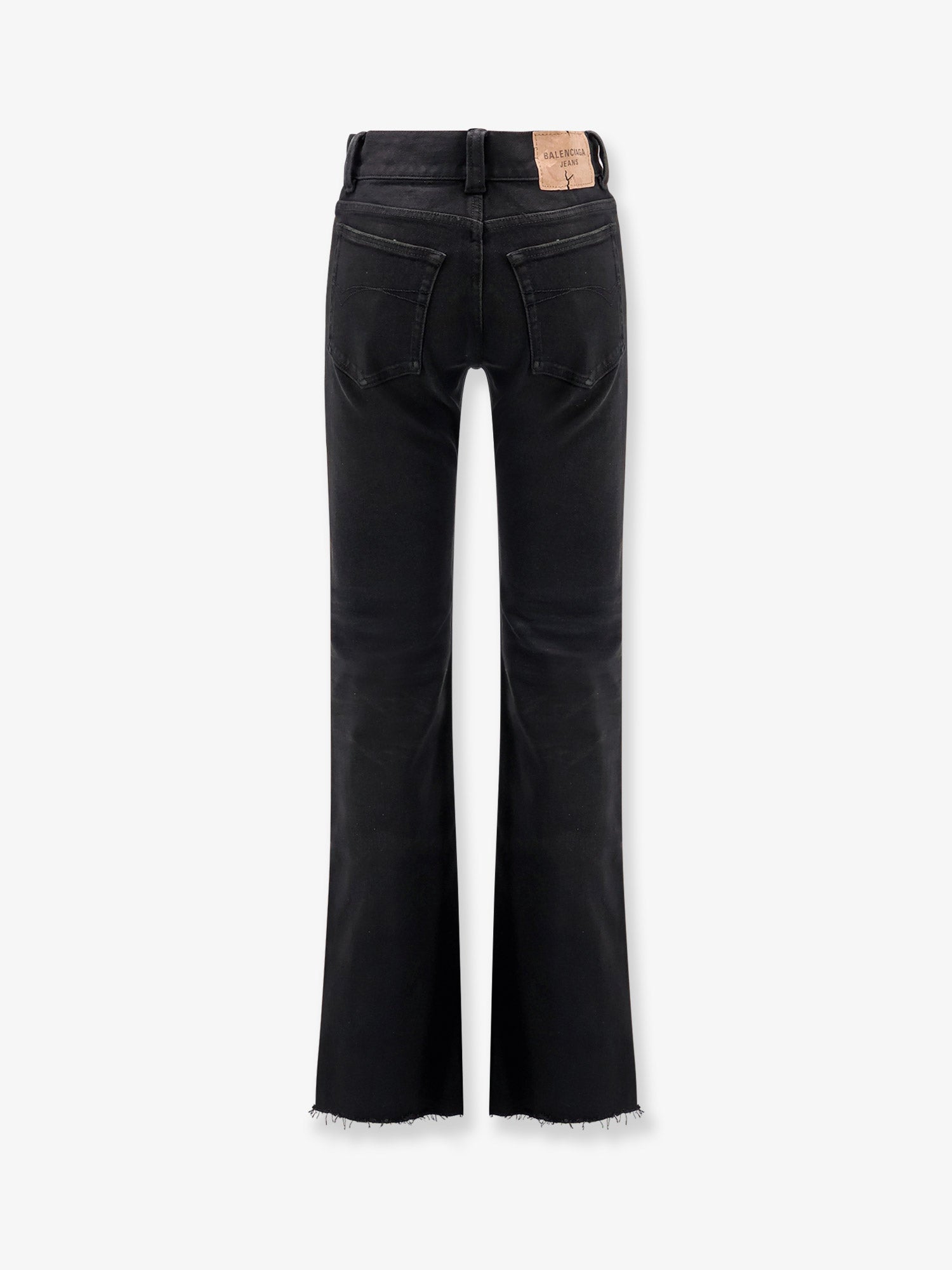 Balenciaga Women Denim Trousers With Frayed Edges BALENCIAGA