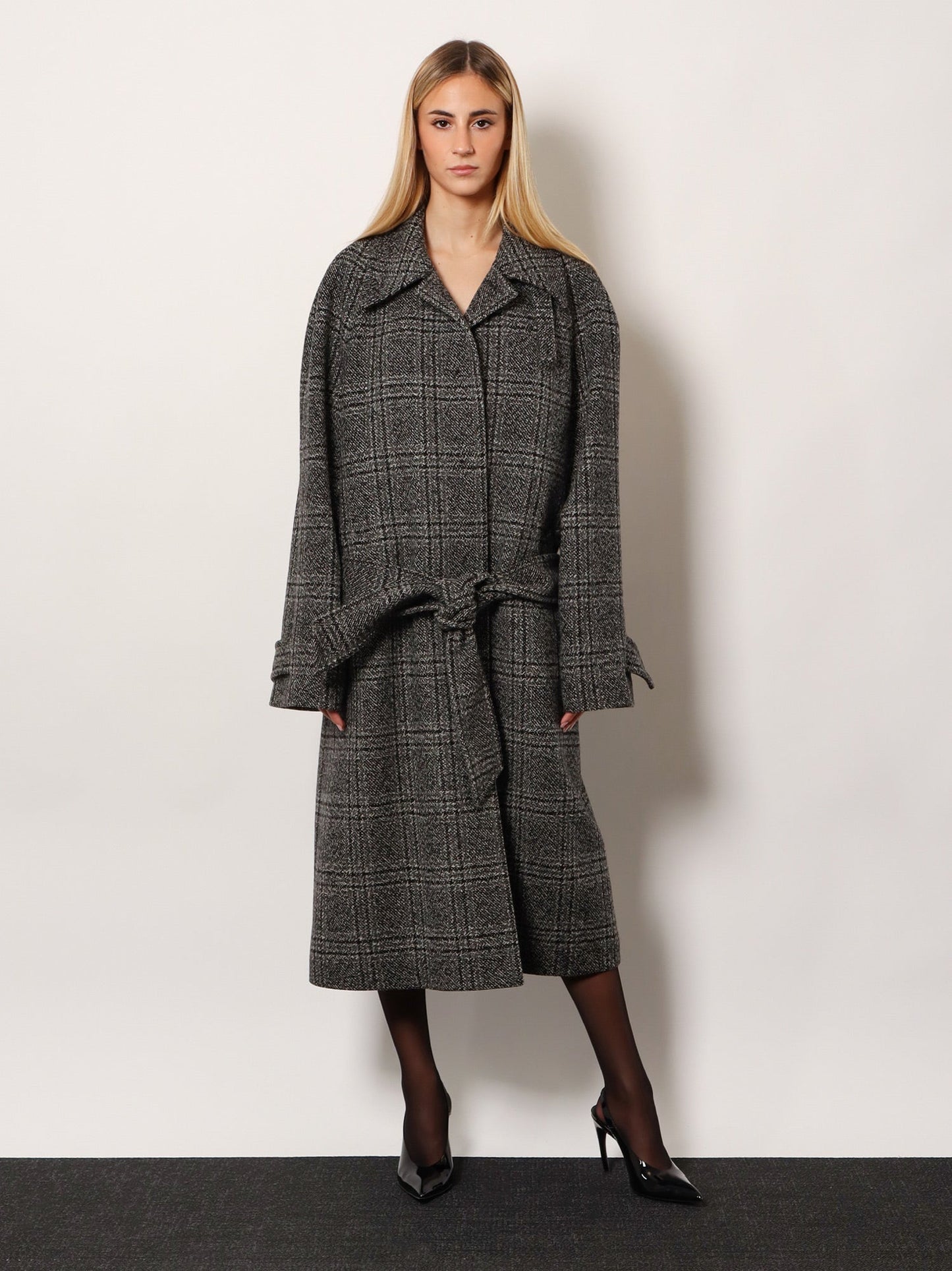 Balenciaga Women One Layer Raglan Wool Coat BALENCIAGA
