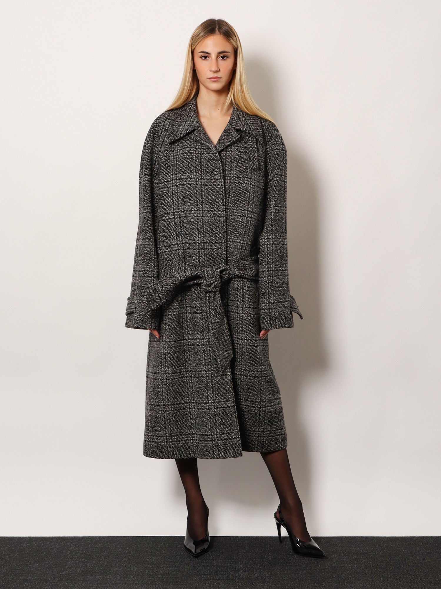 Balenciaga Women One Layer Raglan Wool Coat BALENCIAGA
