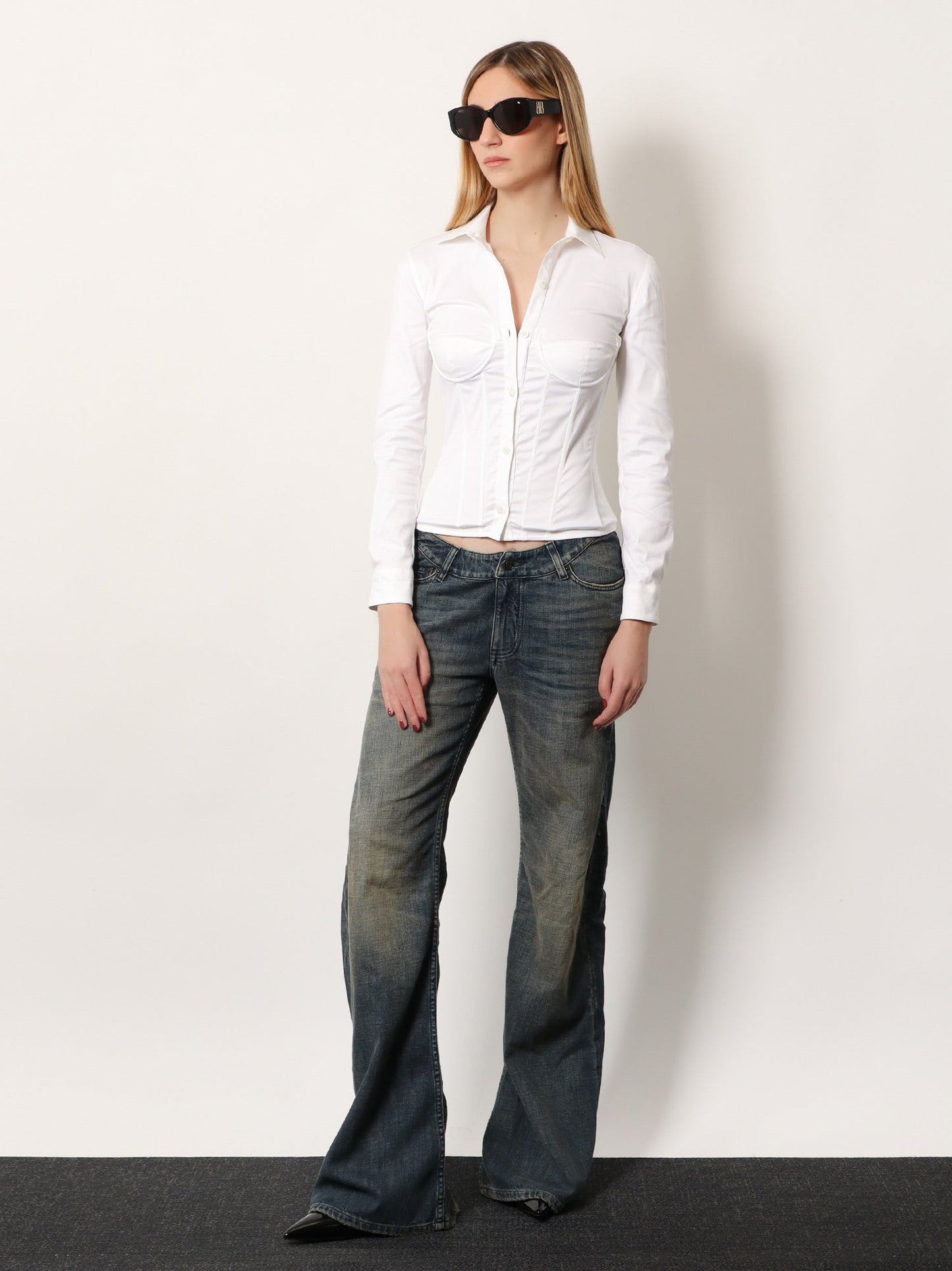 Balenciaga Women Curved Waist Pants Jeans BALENCIAGA
