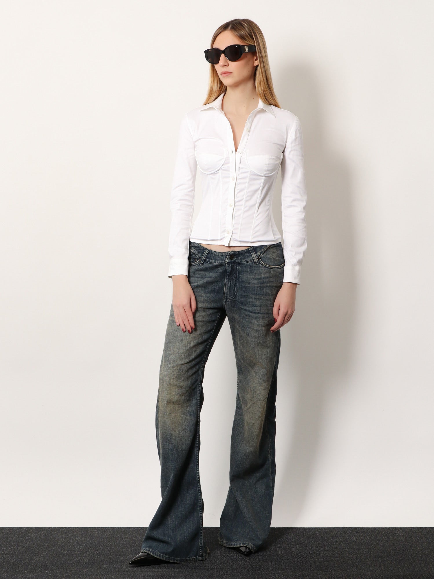 Balenciaga Women Curved Waist Pants Jeans BALENCIAGA