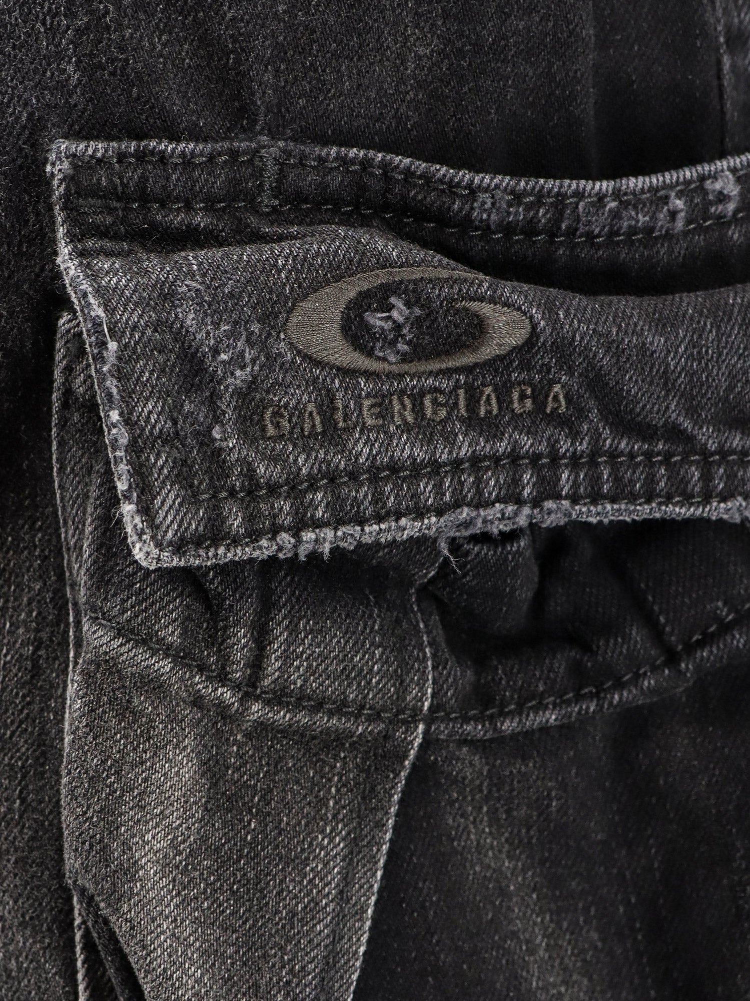 Balenciaga Men Cargo Black Denim Trousers BALENCIAGA
