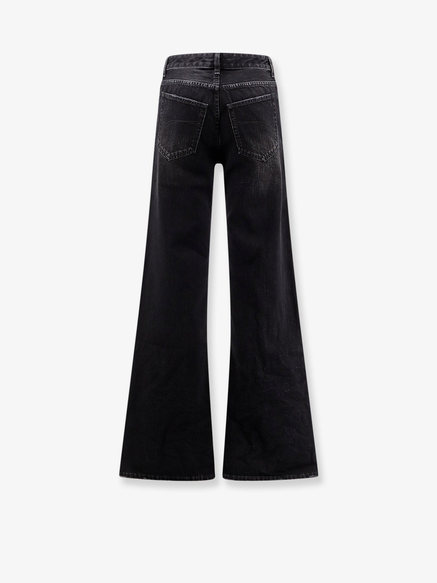 Balenciaga Women Wide Leg Black Denim Trousers BALENCIAGA