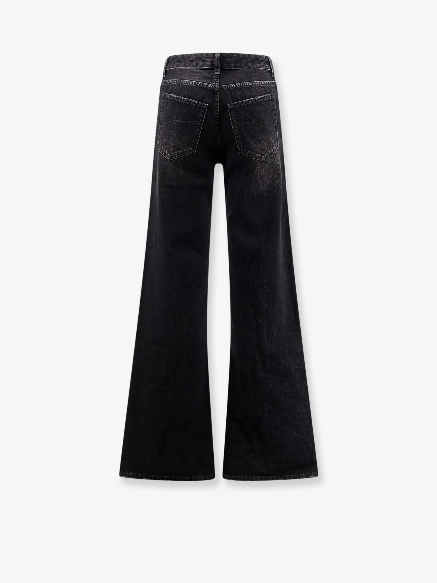 Balenciaga Women Wide Leg Black Denim Trousers BALENCIAGA