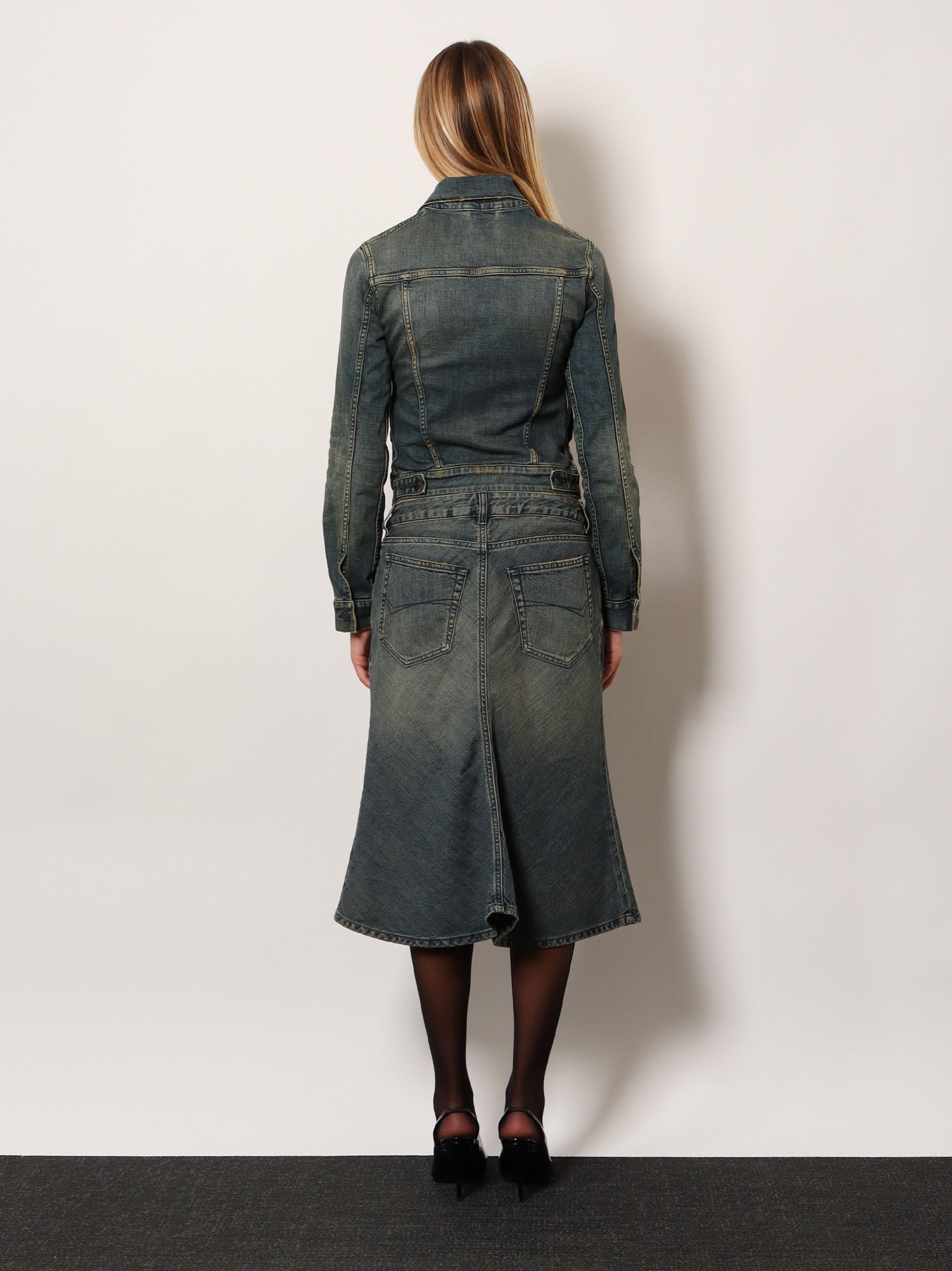 Balenciaga Women Denim Midi Skirt BALENCIAGA
