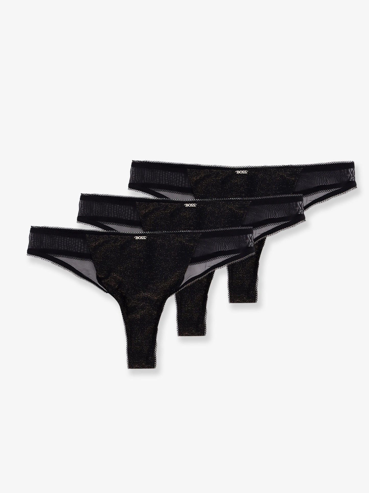 Boss Women Lurex Thong Tripack With Lace Trim BOSS