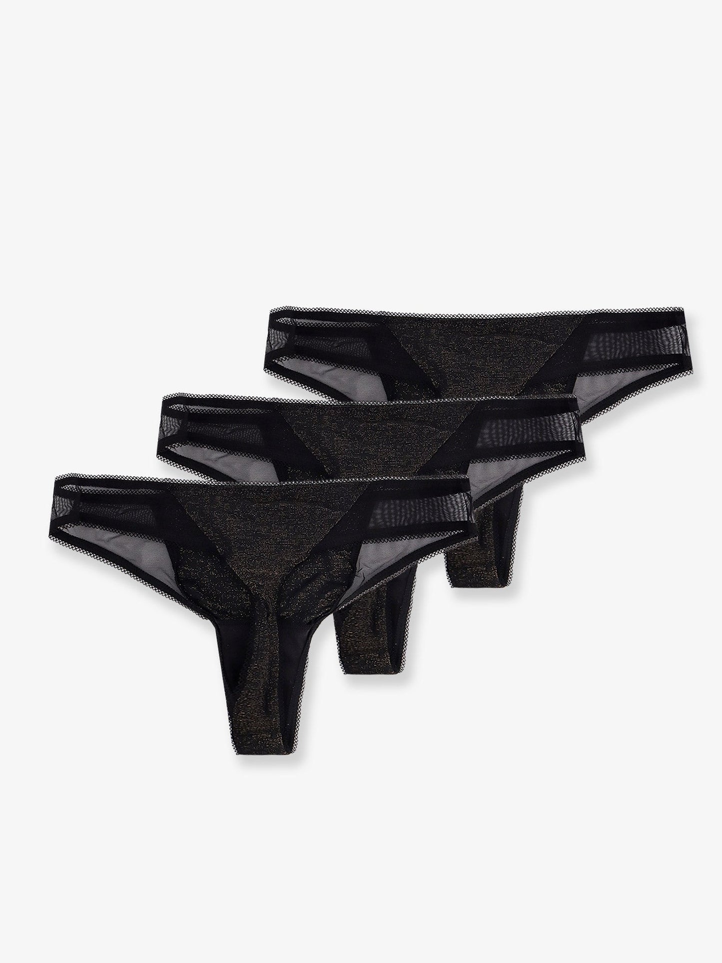Boss Women Lurex Thong Tripack With Lace Trim BOSS
