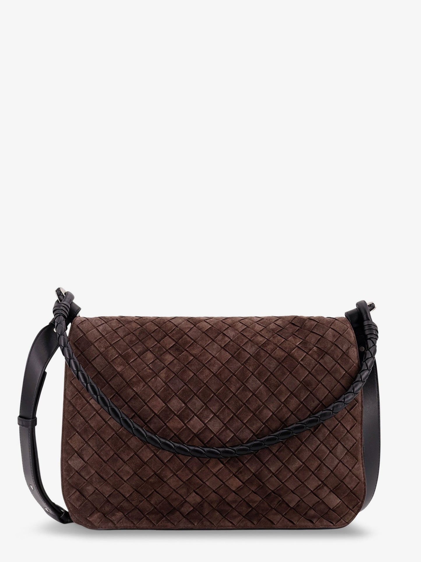 Bottega Veneta Men Intrecciato Suede Shoulder Bag BOTTEGA VENETA