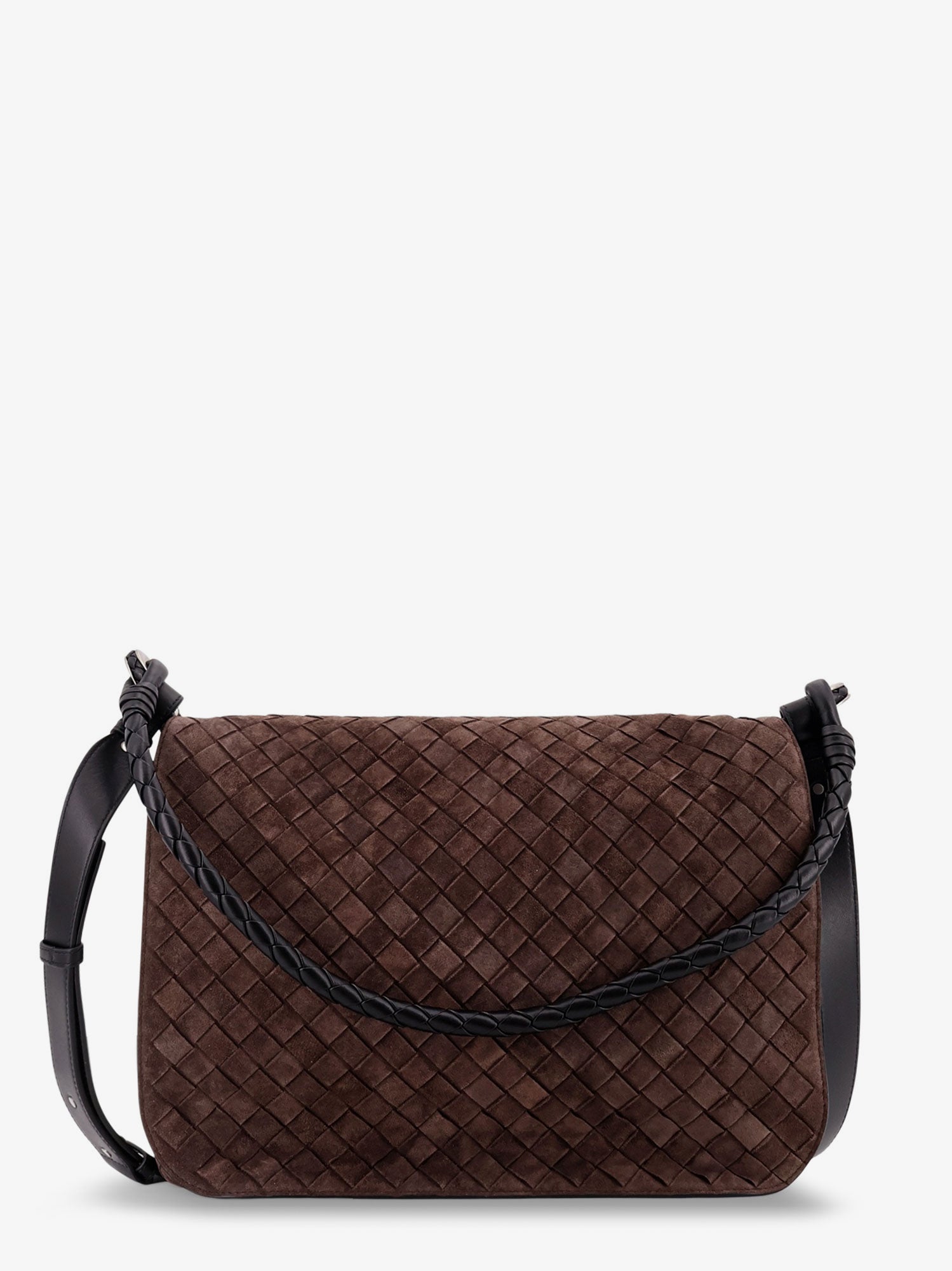 Bottega Veneta Men Intrecciato Suede Shoulder Bag BOTTEGA VENETA