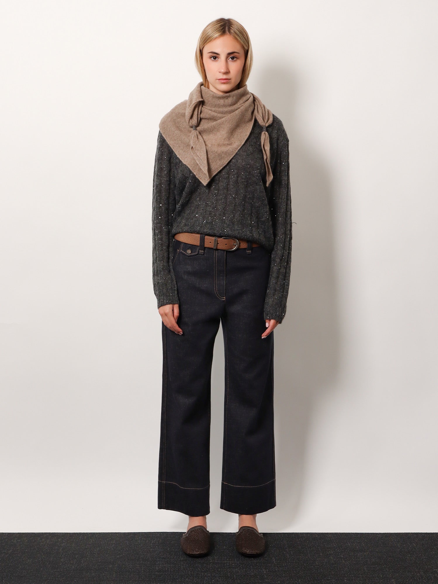 Brunello Cucinelli Women Wool Blend Sweater With All-Over Sequins BRUNELLO CUCINELLI