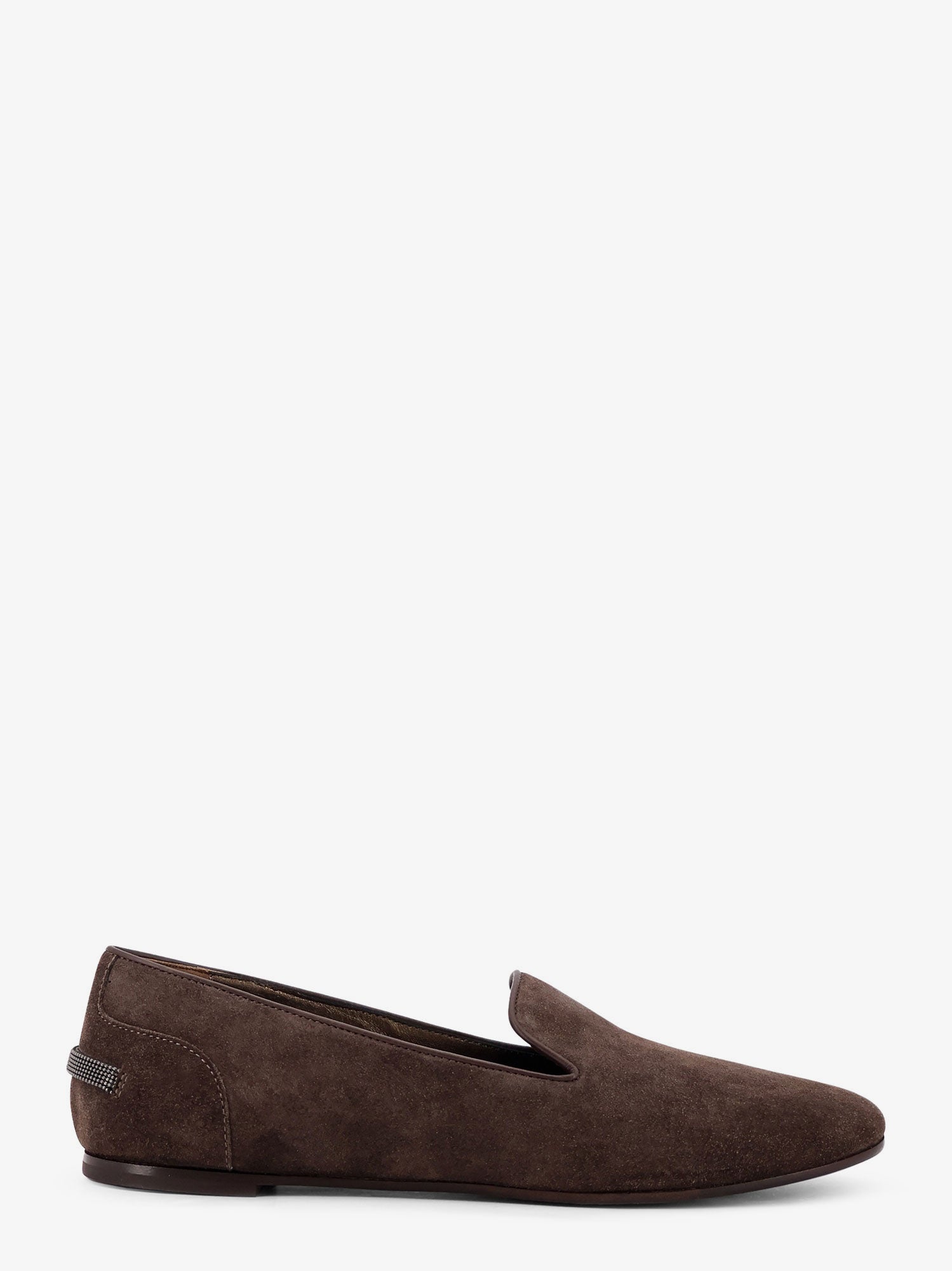 Brunello Cucinelli Women Suede Loafers With Monili Detail BRUNELLO CUCINELLI
