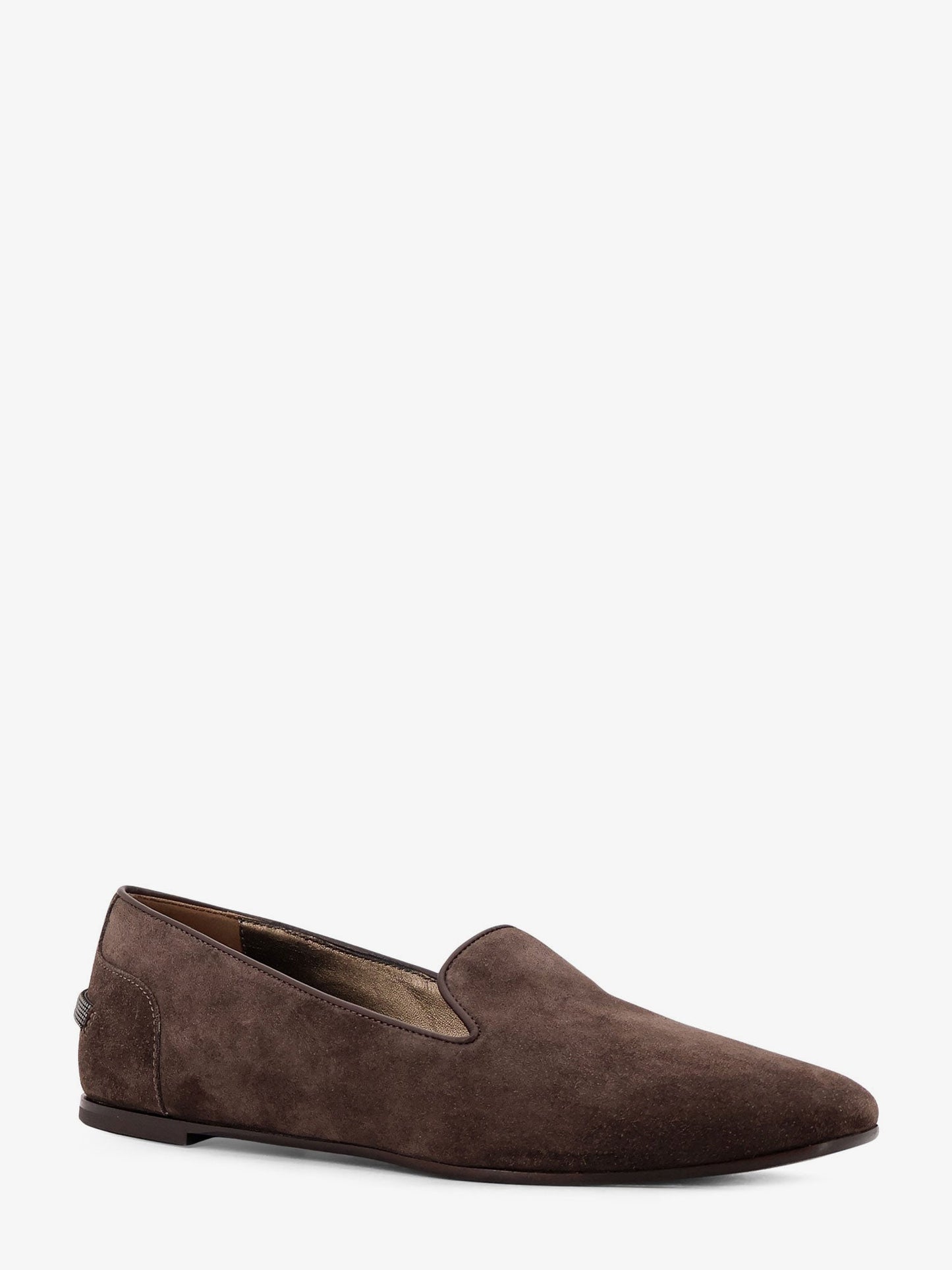 Brunello Cucinelli Women Suede Loafers With Monili Detail BRUNELLO CUCINELLI
