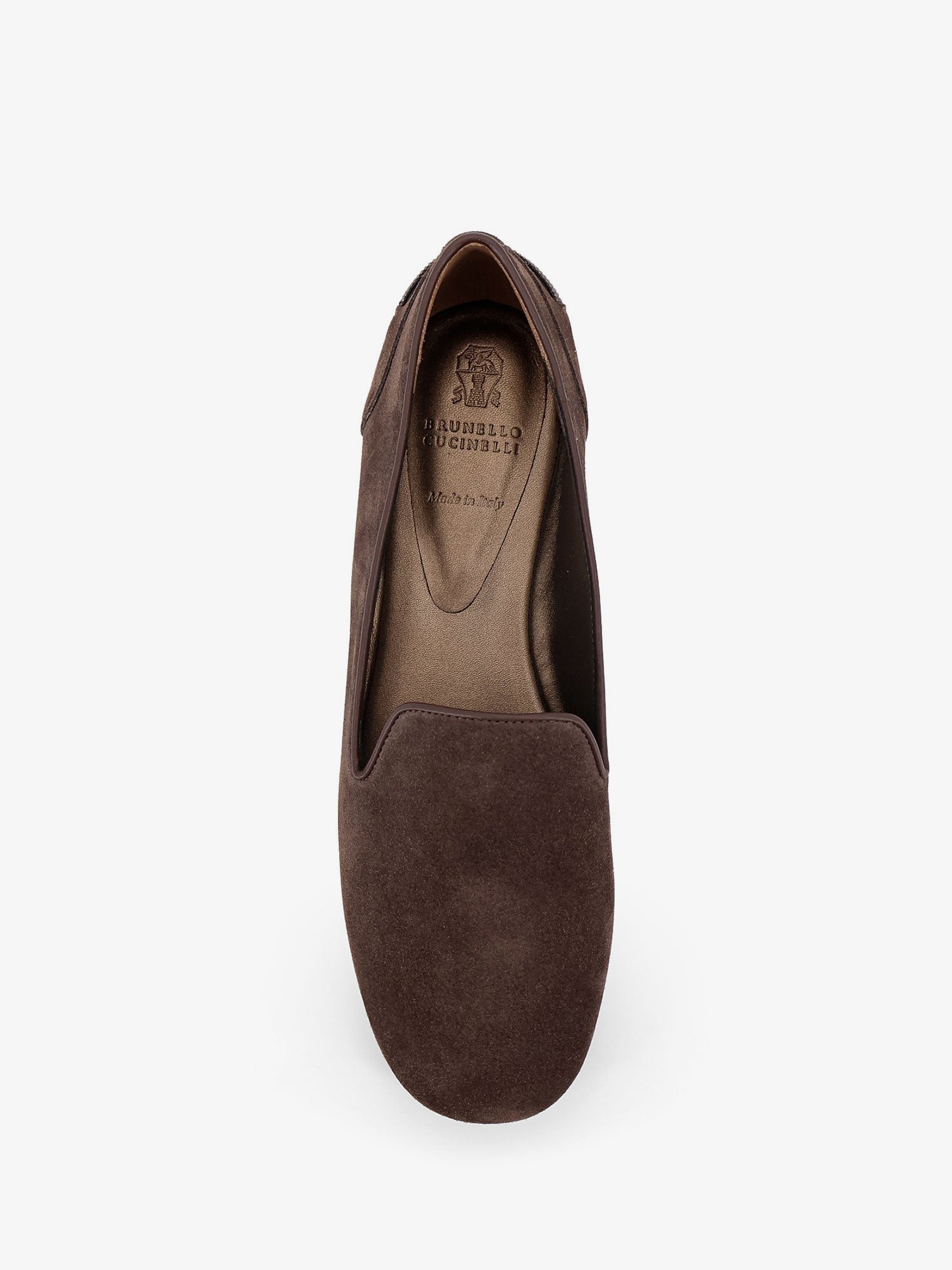 Brunello Cucinelli Women Suede Loafers With Monili Detail BRUNELLO CUCINELLI