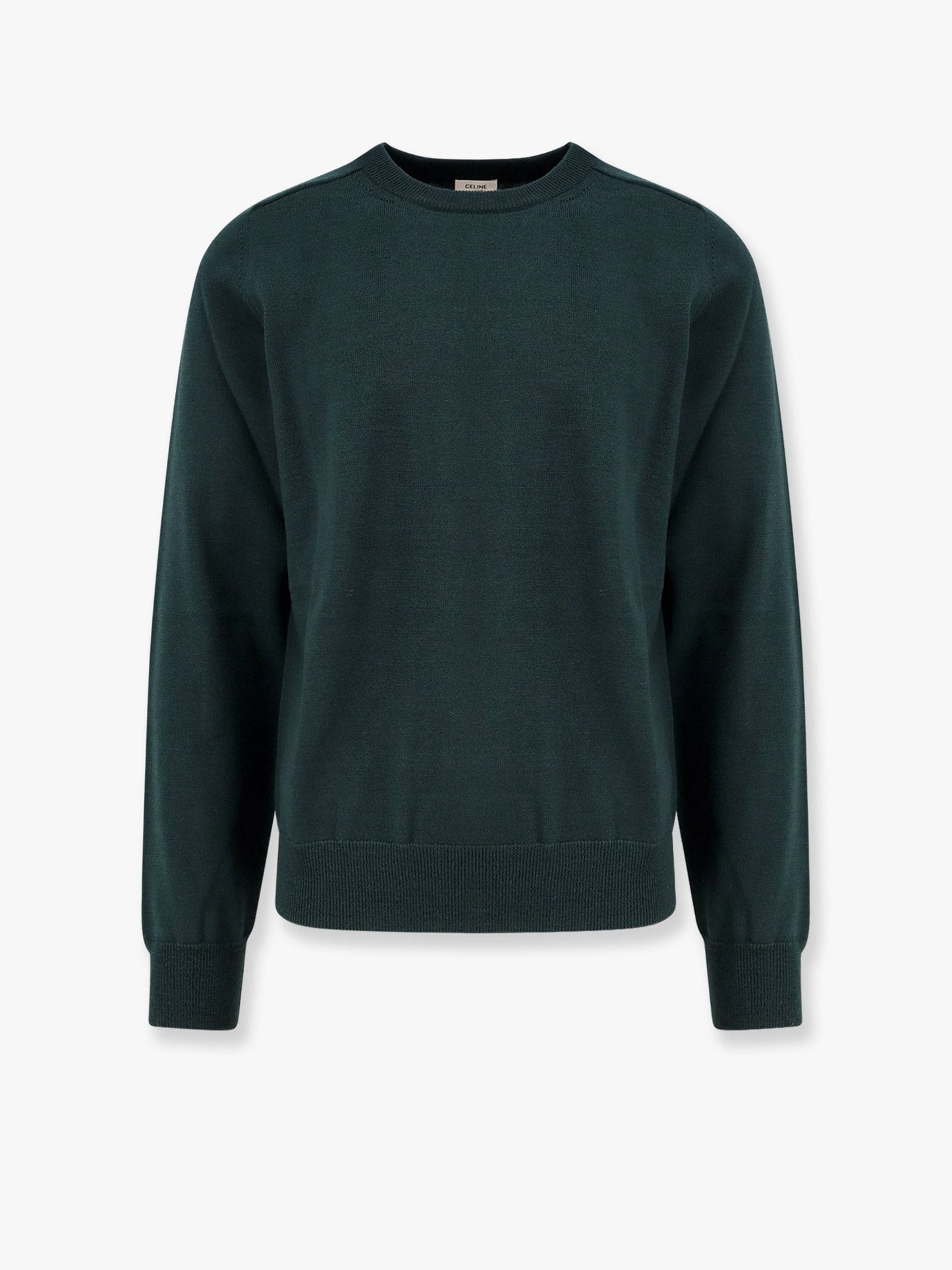 Celine Men Wool Sweater With Embroidered Logo On The Front CELINE