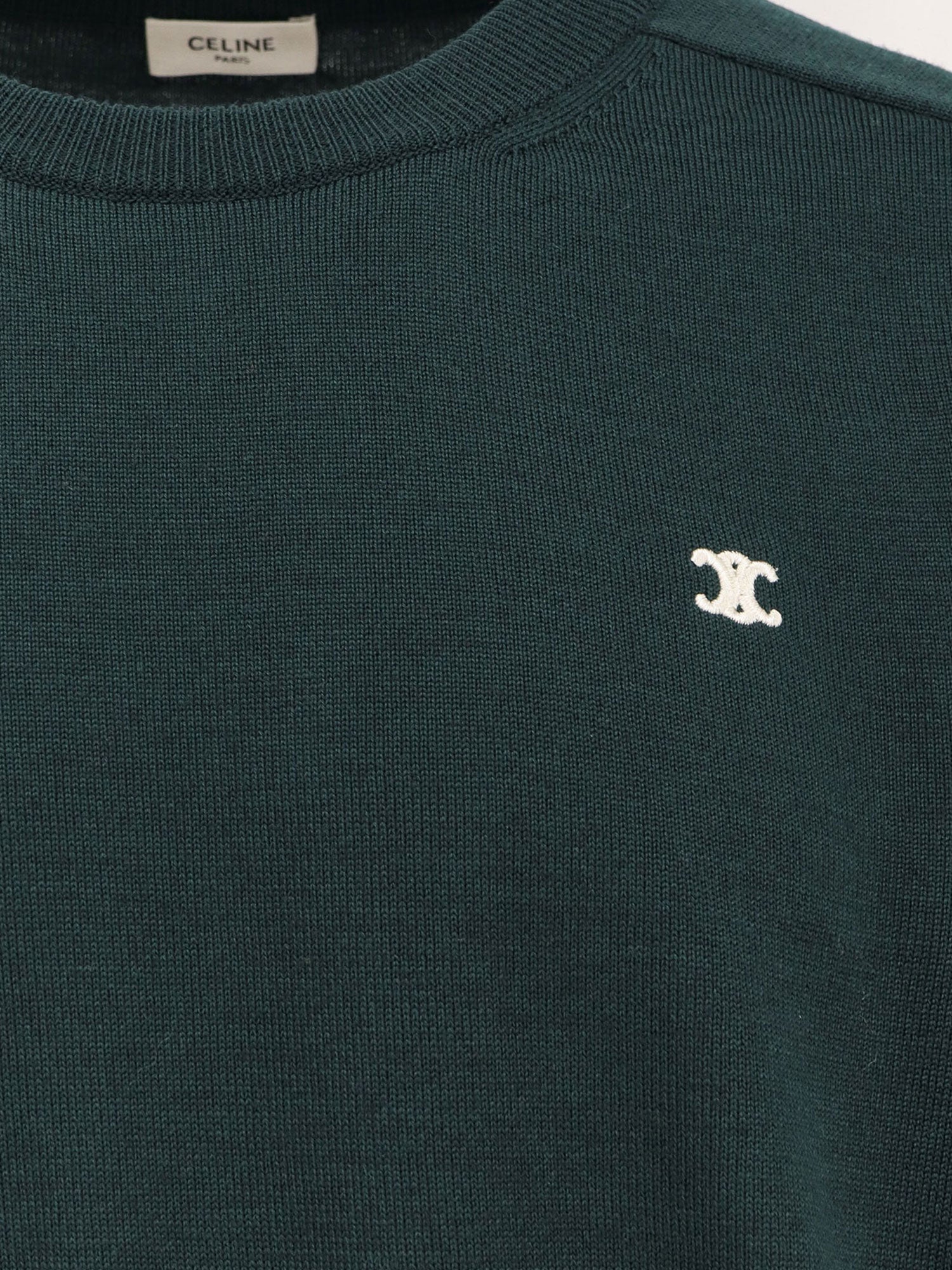Celine Men Wool Sweater With Embroidered Logo On The Front CELINE