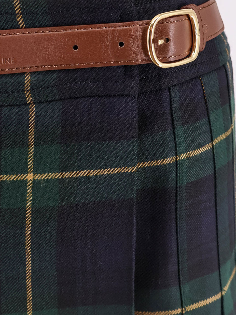 Celine Women Tartan Wool Kilt Miniskirt CELINE