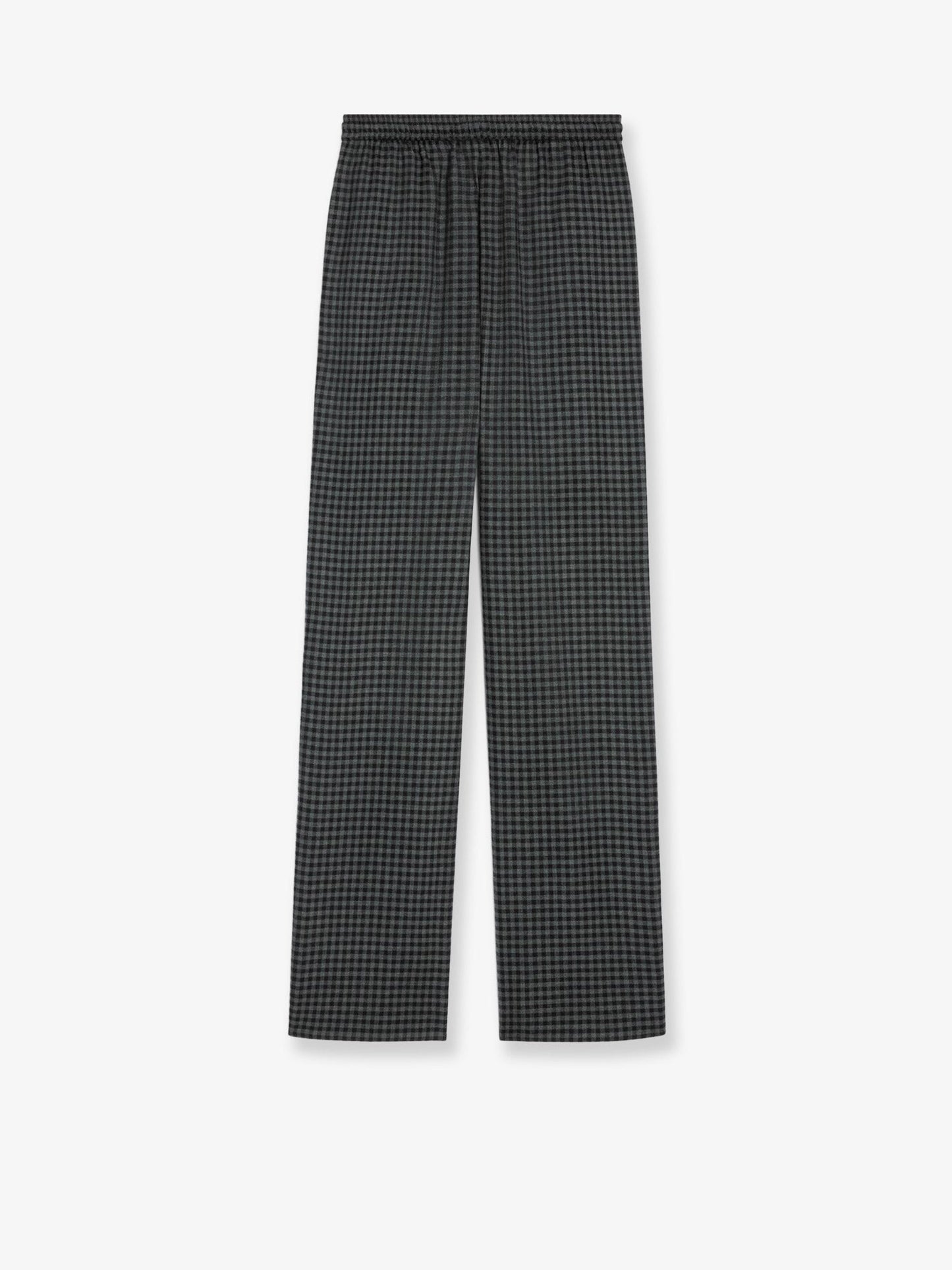 Celine Women Madras Wool And Cashmere Jogger Trousers CELINE