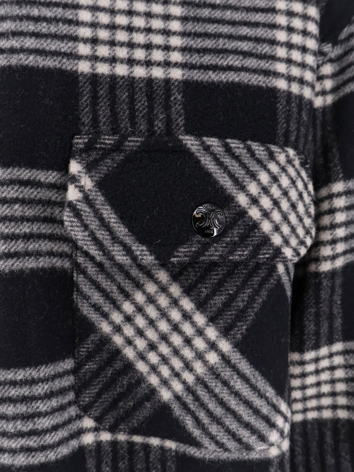 Celine Men Quilted Overshirt Wool Shirt CELINE
